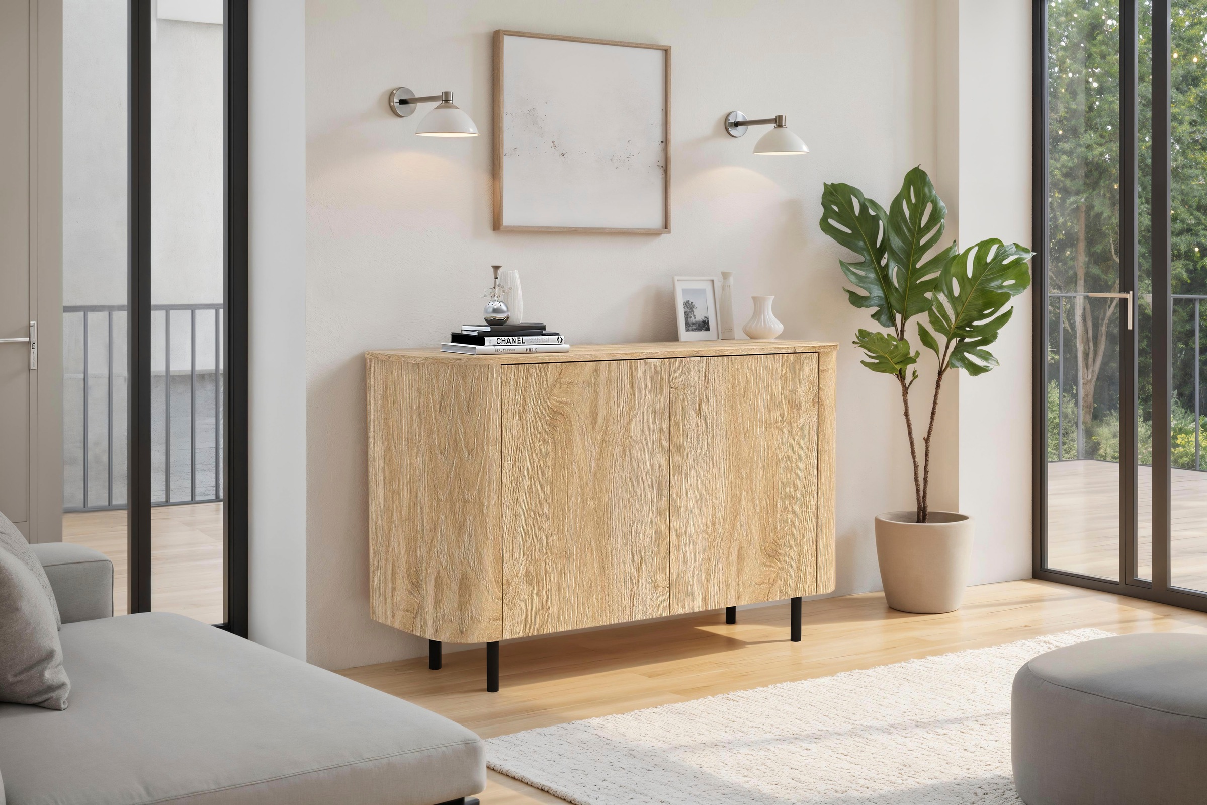 Home affaire Sideboard "Murano, 131 cm breit, 2 Türen, Anrichte, Kommode, S günstig online kaufen