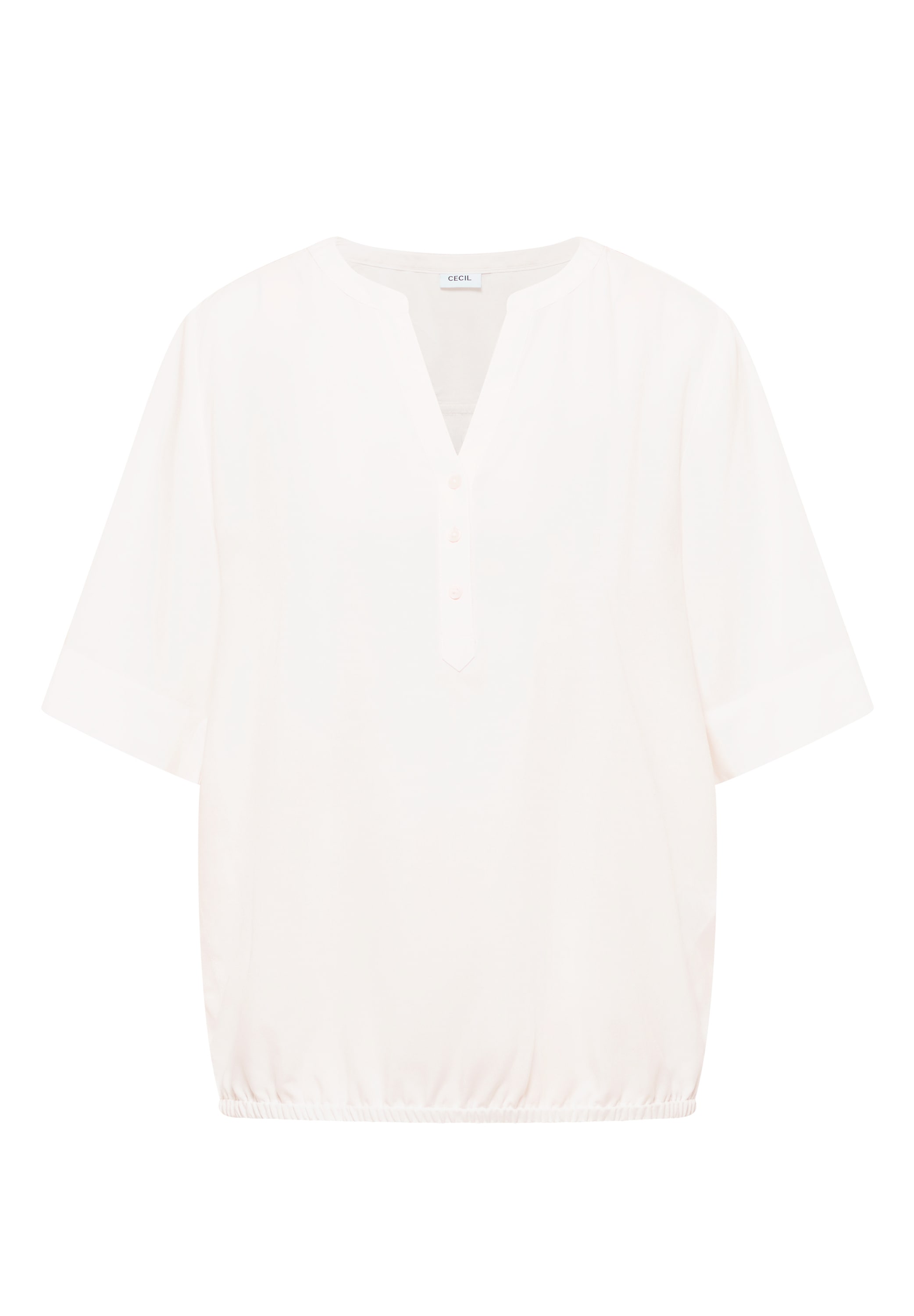 Cecil Shirtbluse mit geschlitztem Rundhalsausschnitt