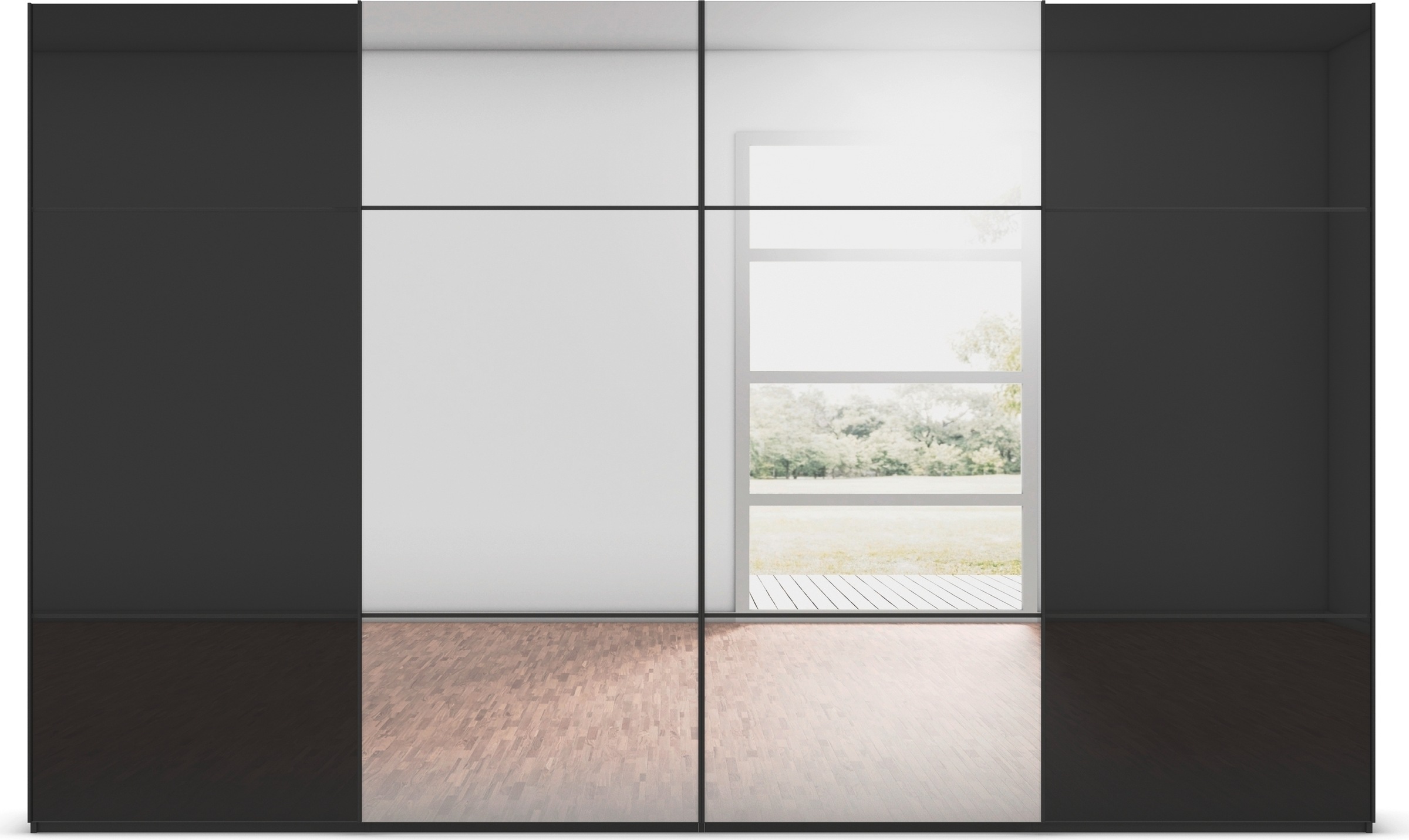 Thumbnail - rauch Schwebetürenschrank "Kleiderschrank Schrank Garderobe Schlafzimmerschrank SCALE-TRIO", edle dreigeteilte Front mit...