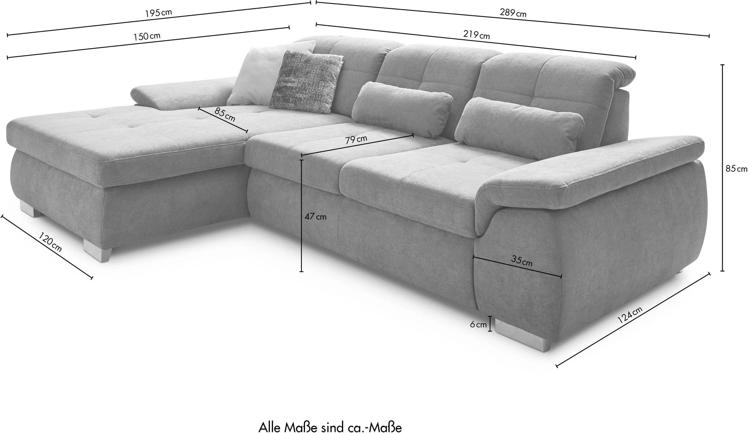 Die PlanBar Ecksofa »MP-IN16037 L-Form mit Federkern-Polsterung«, mit Sitztiefenverstellung & Zierkissen