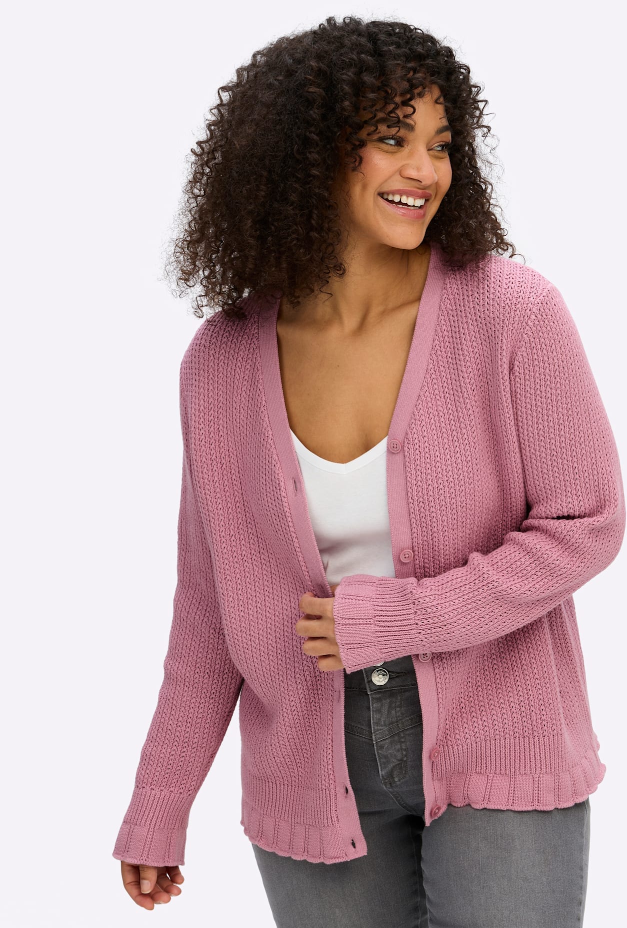 Sheego Ajourstrickjacke