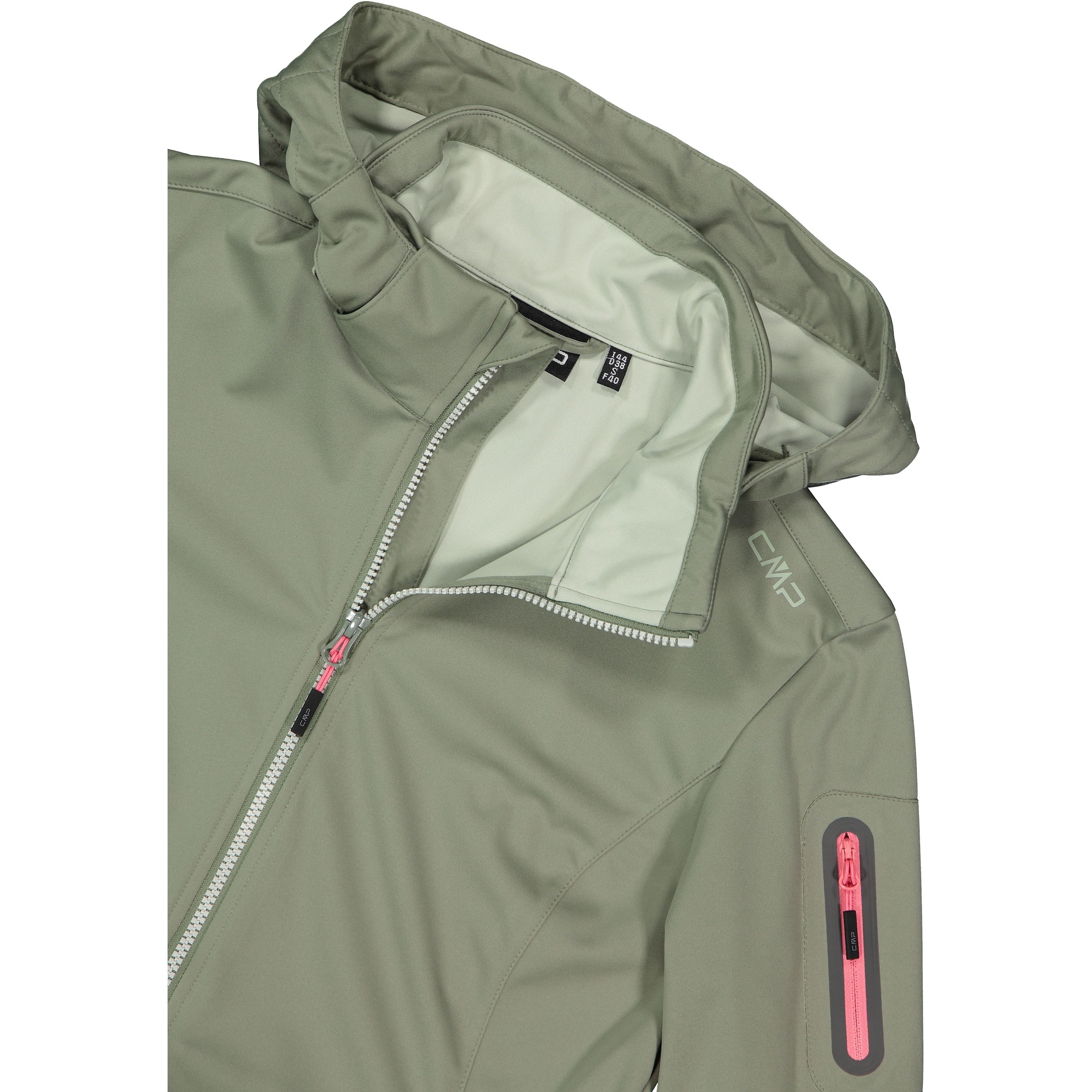 CMP Softshelljacke mit Kapuze Atmungsaktiv & Windabweisend & Wasserabweisend & Leichtes Material