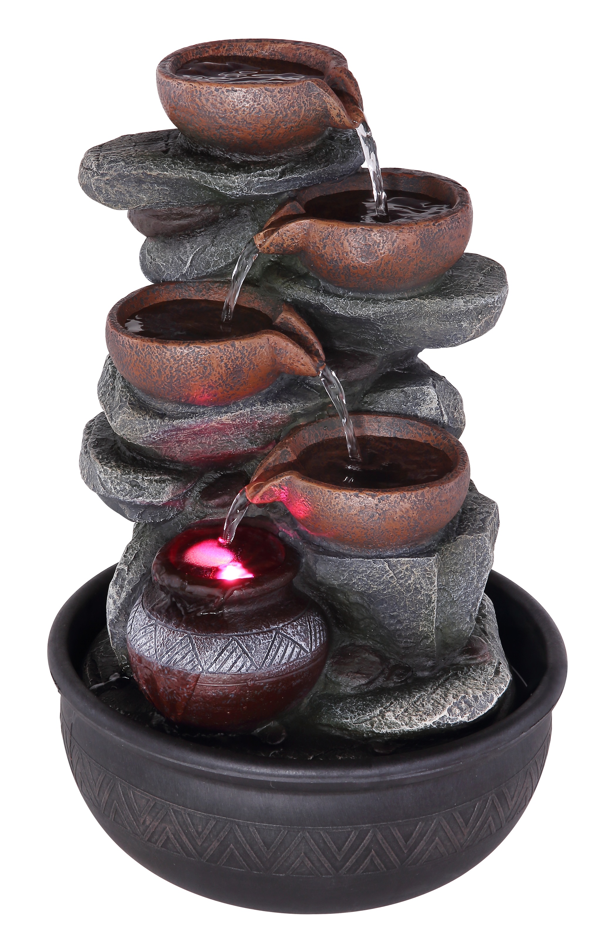 GLOBO LIGHTING Dekolicht »FONTANA« LED-Modul 1 Stk. Brunnen Grau/Schwarz, RGB, Licht aufwärts, 12V