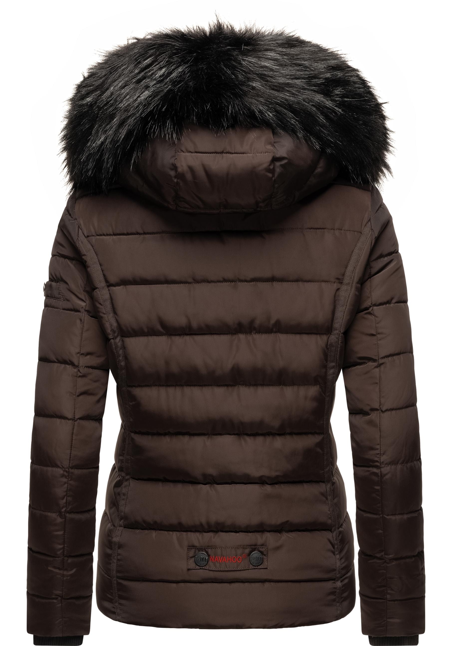 Navahoo Steppjacke »Miamor«, mit Kapuze, hochwertige Winterjacke m. voluminöser Kunstpelz-Kapuze