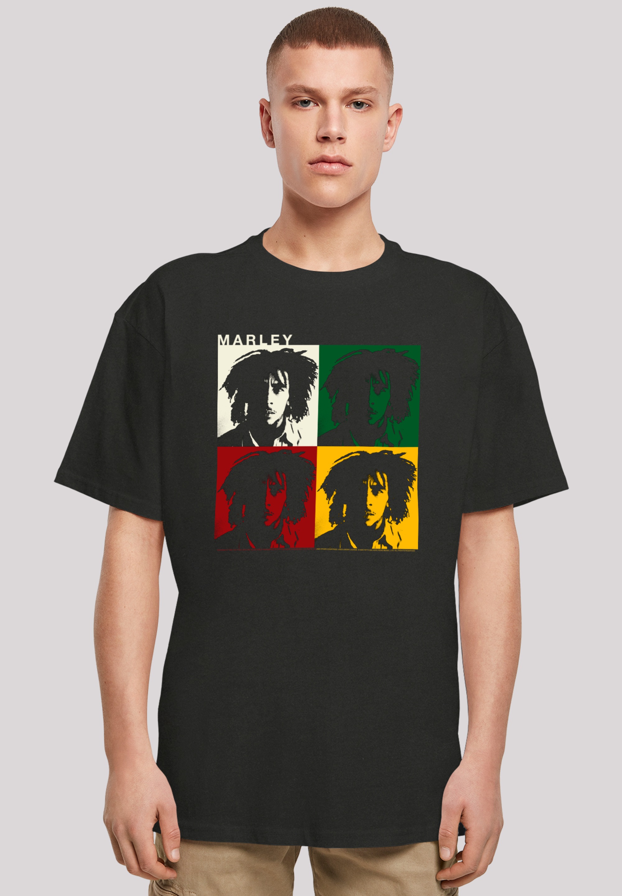 F4NT4STIC T-Shirt »Bob Marley Colour Blocks«, Premium Qualität