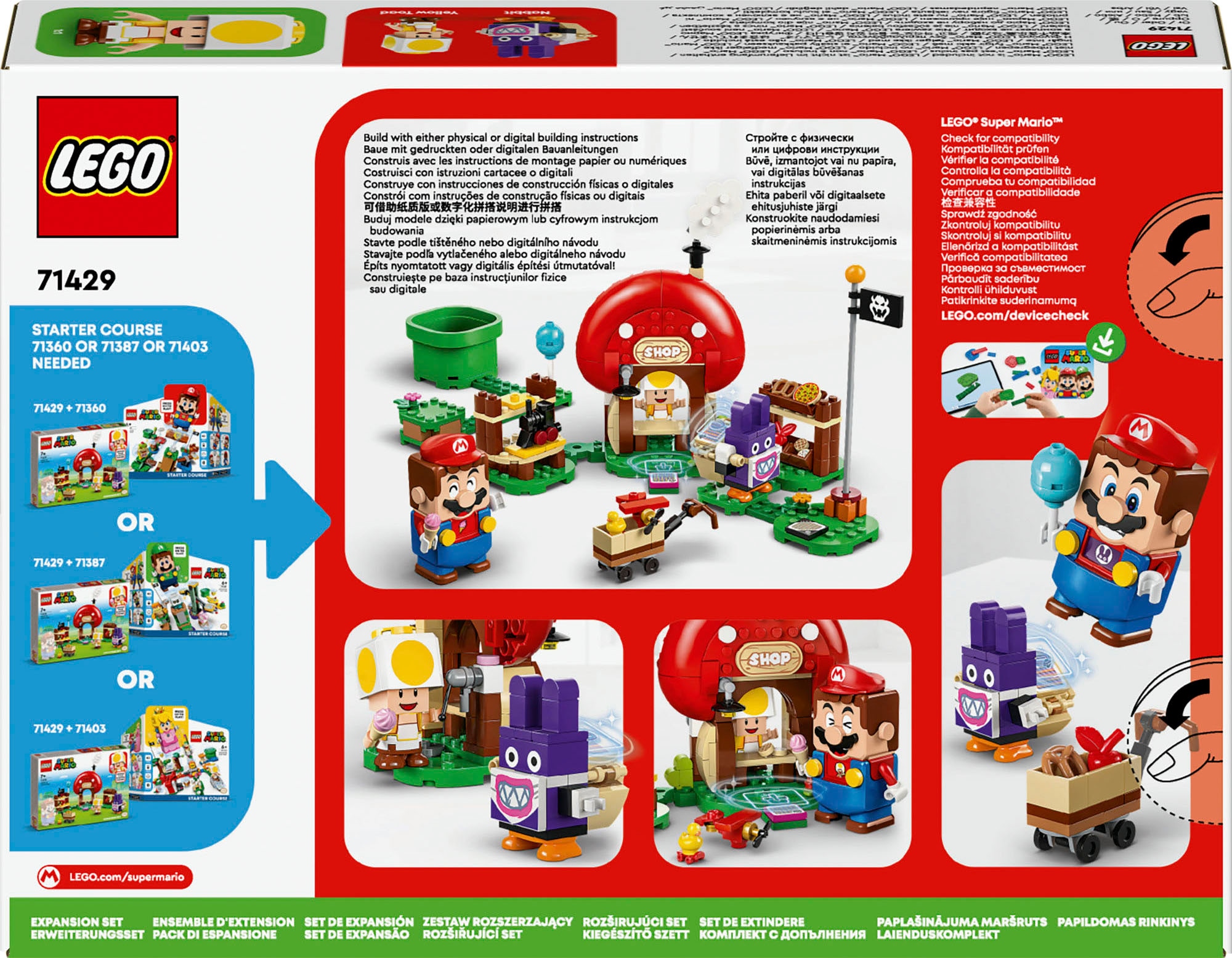 LEGO® Konstruktionsspielsteine »Mopsie in Toads Laden – Erweiterungsset (71429), LEGO Super Mario«, (230 St.), Made in Europe