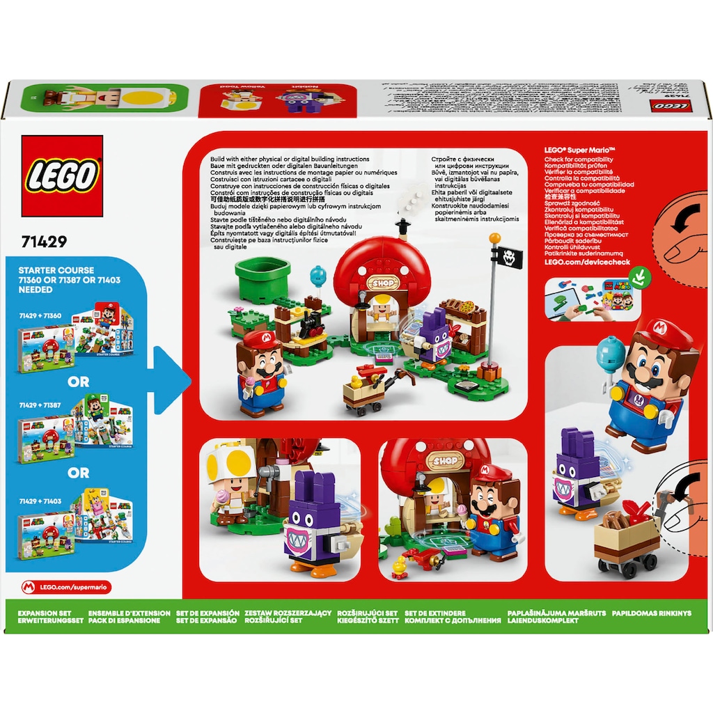 LEGO® Konstruktionsspielsteine »Mopsie in Toads Laden – Erweiterungsset (71429), LEGO Super Mario«, (230 St.)