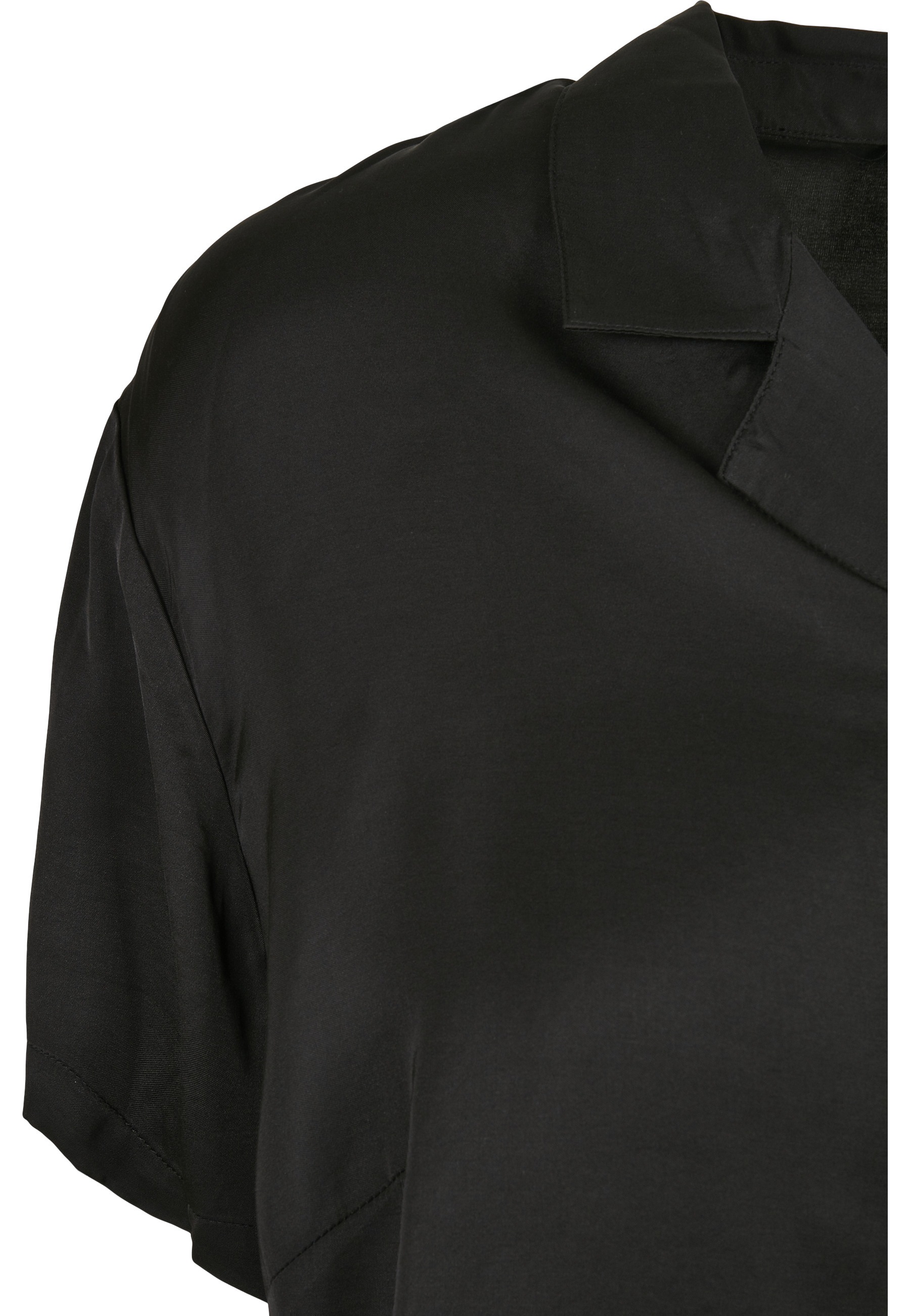 URBAN CLASSICS Kurzarmshirt »Urban Classics Damen Ladies Viscose Satin Resort Shirt« 1 Stk.