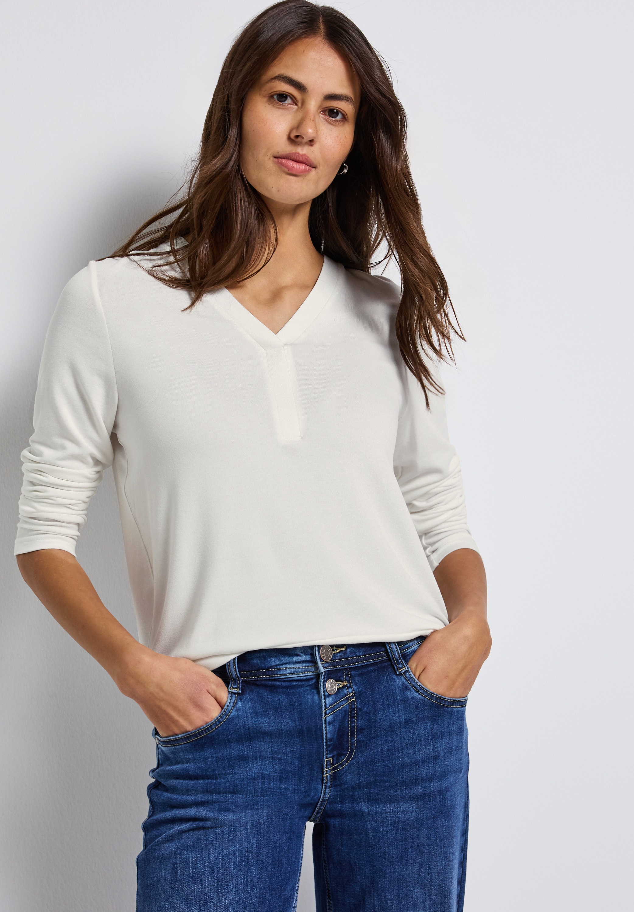 STREET ONE Langarmshirt aus strecthigem Viskosematerial günstig online kaufen