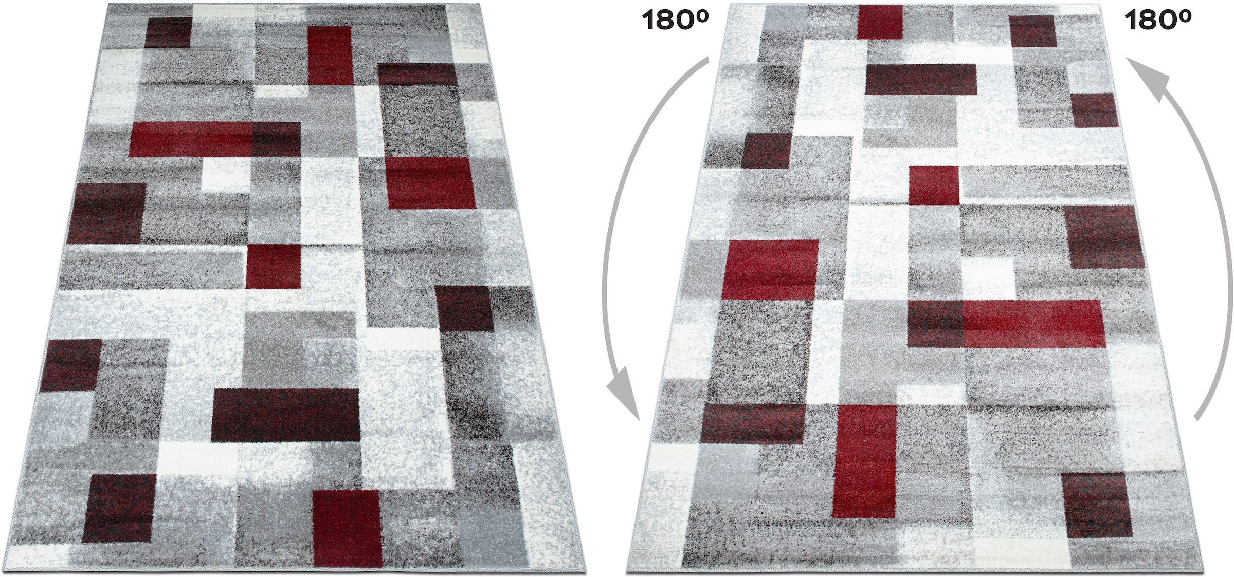 OTTO home Teppich »Corine« rechteckig 9 mm Höhe mit besonders weichem Flor, Kurzflor, modernes Karo-Design,