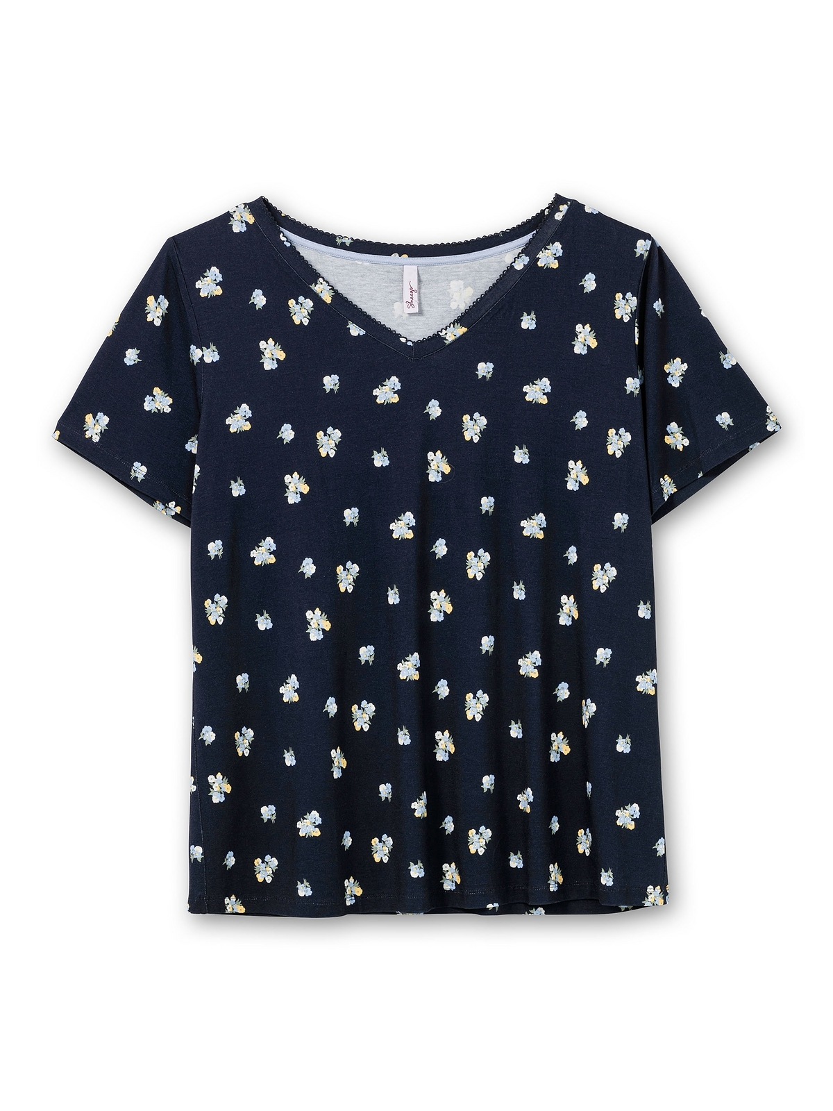 Sheego T-Shirt | »Große Größen«, Allover-Blümchendruck für BAUR mit bestellen und V-Ausschnitt