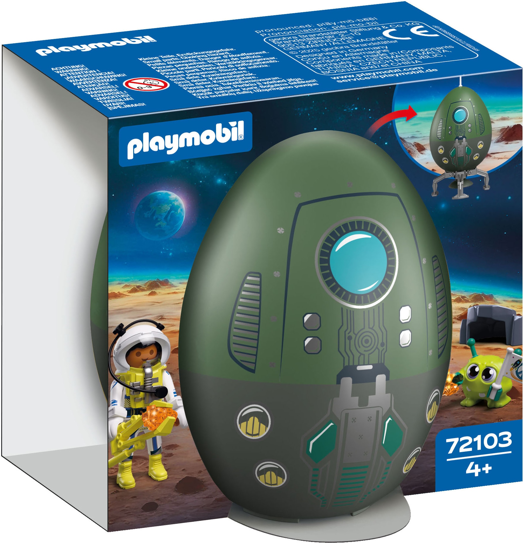 Playmobil® Konstruktions-Spielset »Spiel-Ei: Weltraum (72103), City Action«