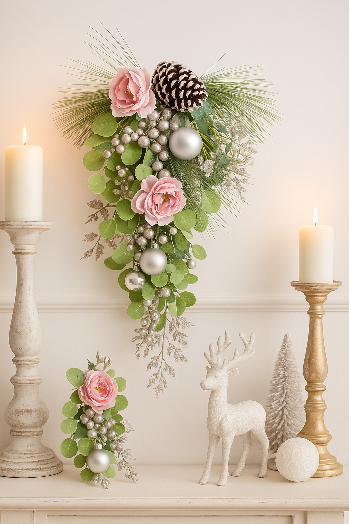 I.GE.A. Kunstblume "Wandhänger Päonie/Beeren" günstig online kaufen