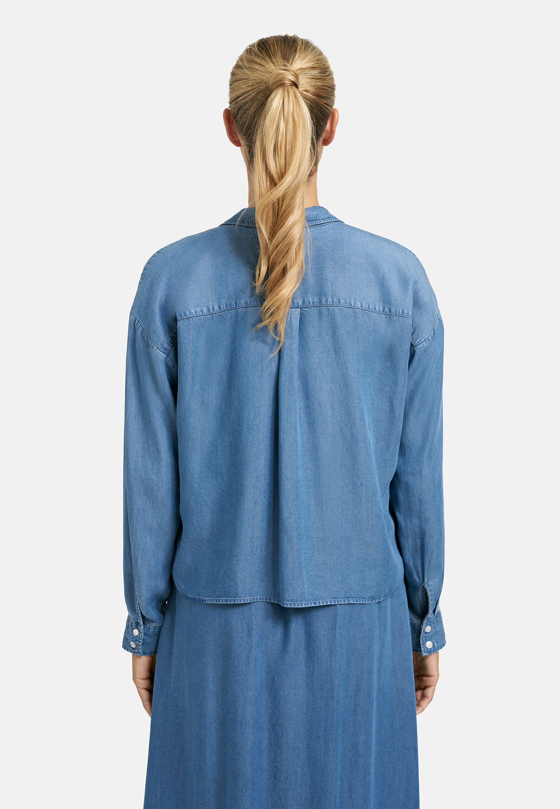 Smith & Soul Langarmbluse mit Kellerfalte am Rücken