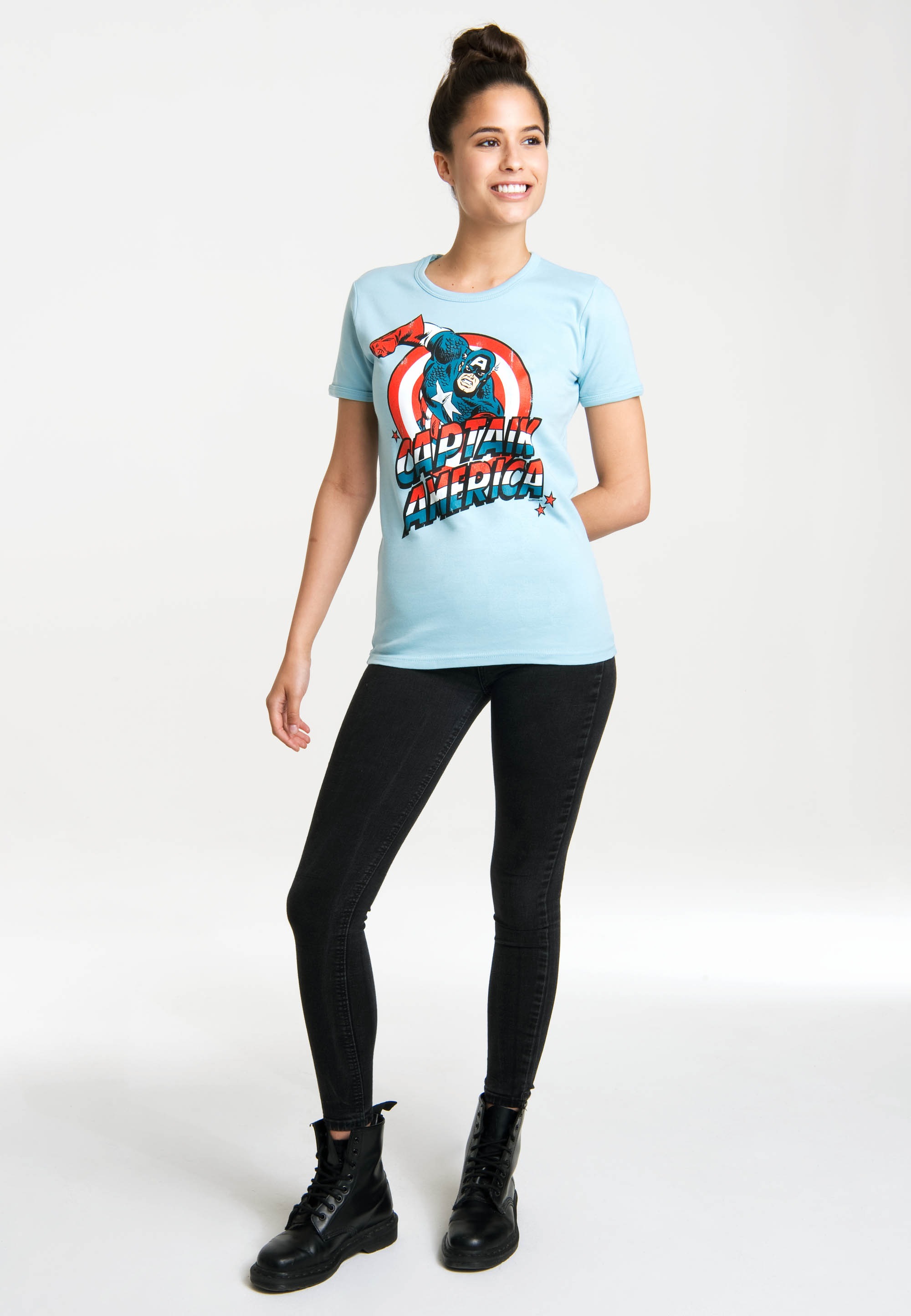 LOGOSHIRT T-Shirt »Captain America«, mit lizenzierten Originaldesign