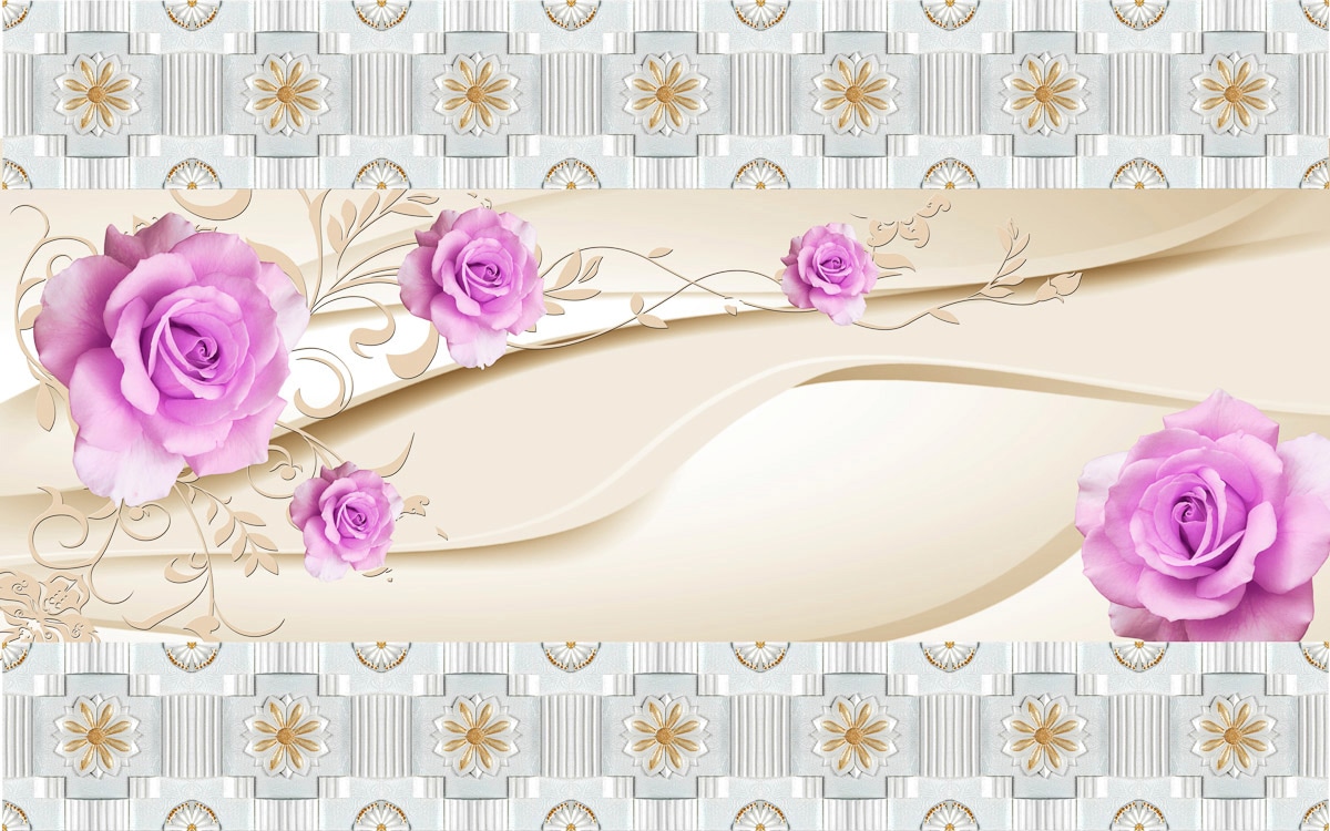 Papermoon Fototapete »Muster mit Blumen«