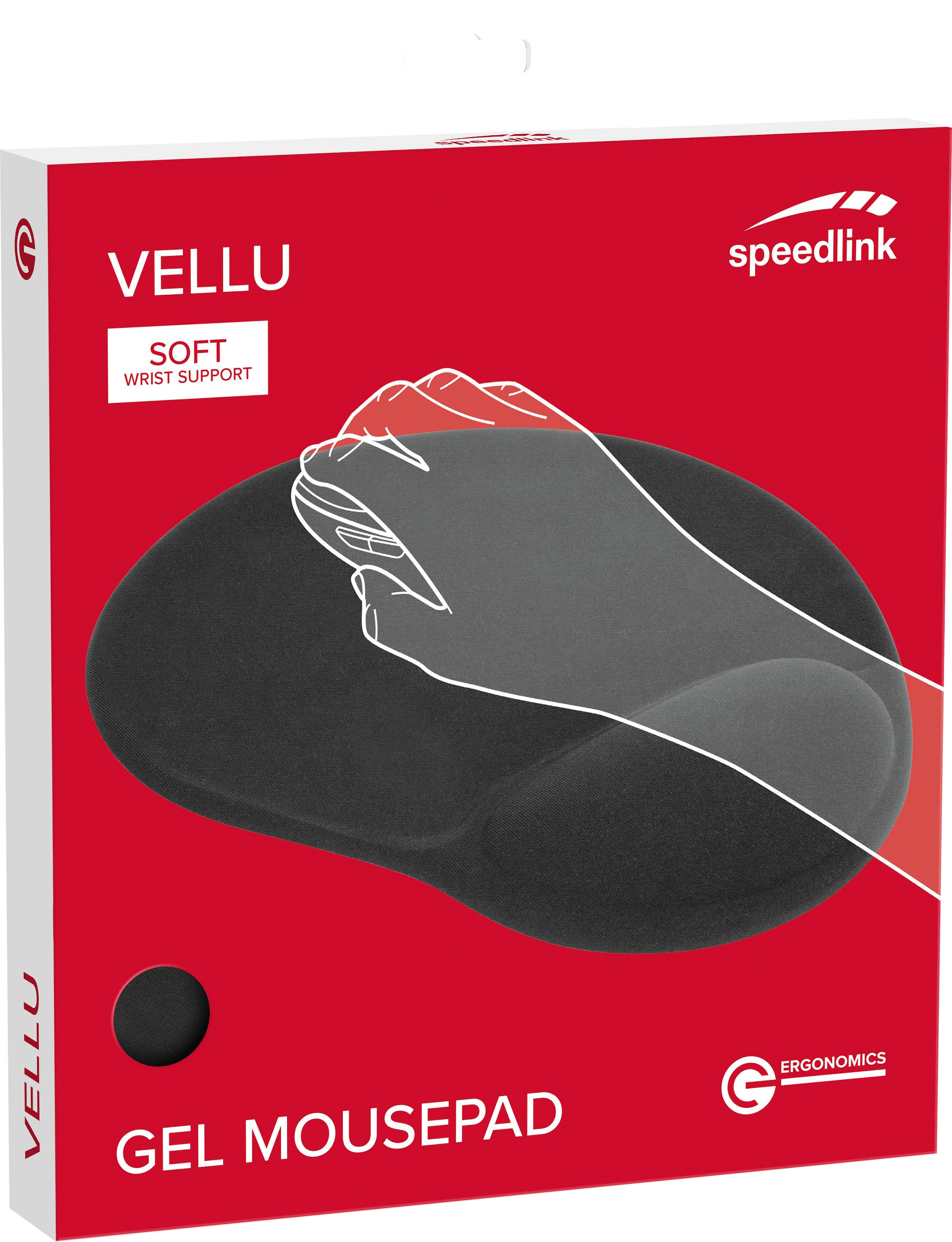 Speedlink Mauspad »VELLU Gel Handgelenkauflage«, mit ergonomischen Gelkissen