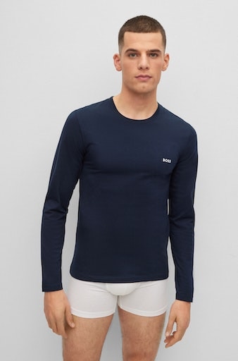 BOSS Langarmshirt »longsleeve-Shirt R-Neck Classic COTTON 3pcs/pack«, (3 tlg.), mit BOSS Logo-Schriftzug