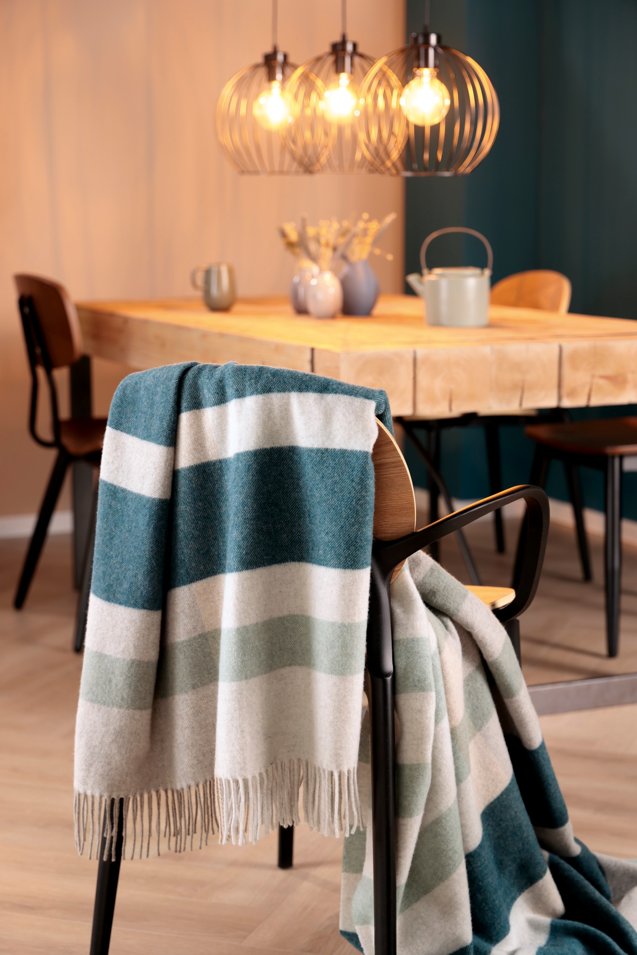 Biederlack Plaid »Teal Charming«, mit Franse