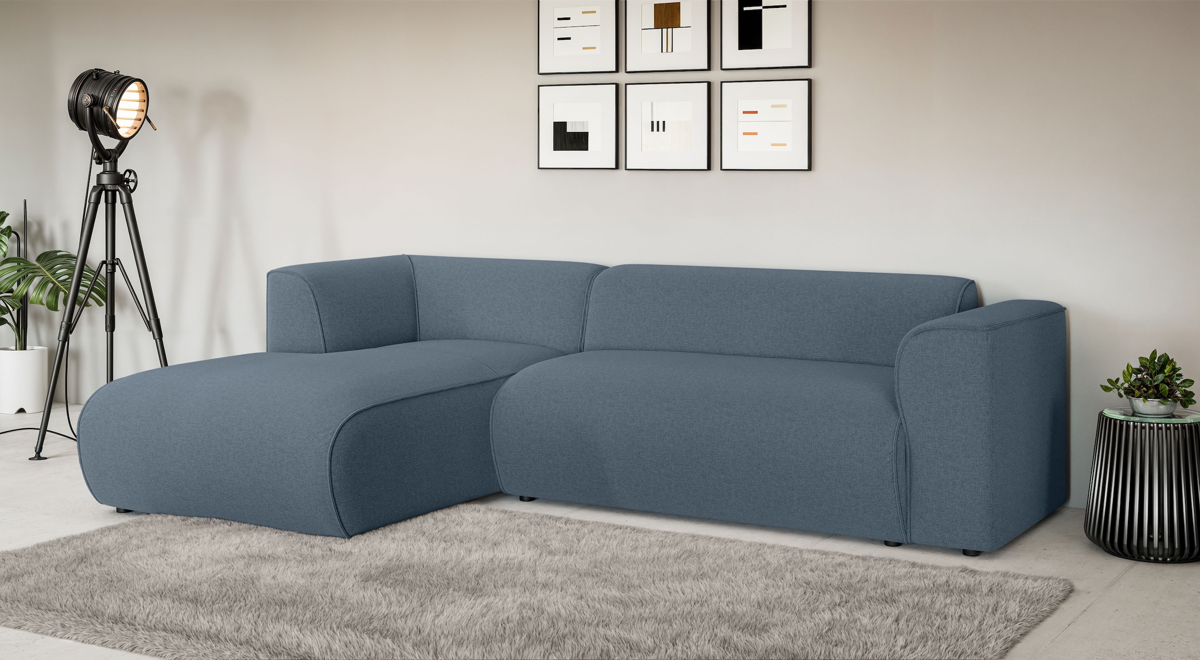 Home affaire Ecksofa "GENTON L-Form (257 cm), zeitlos & stilvolles Design," Aufwendig gepolstert, in Cord, Chenille und Struktur