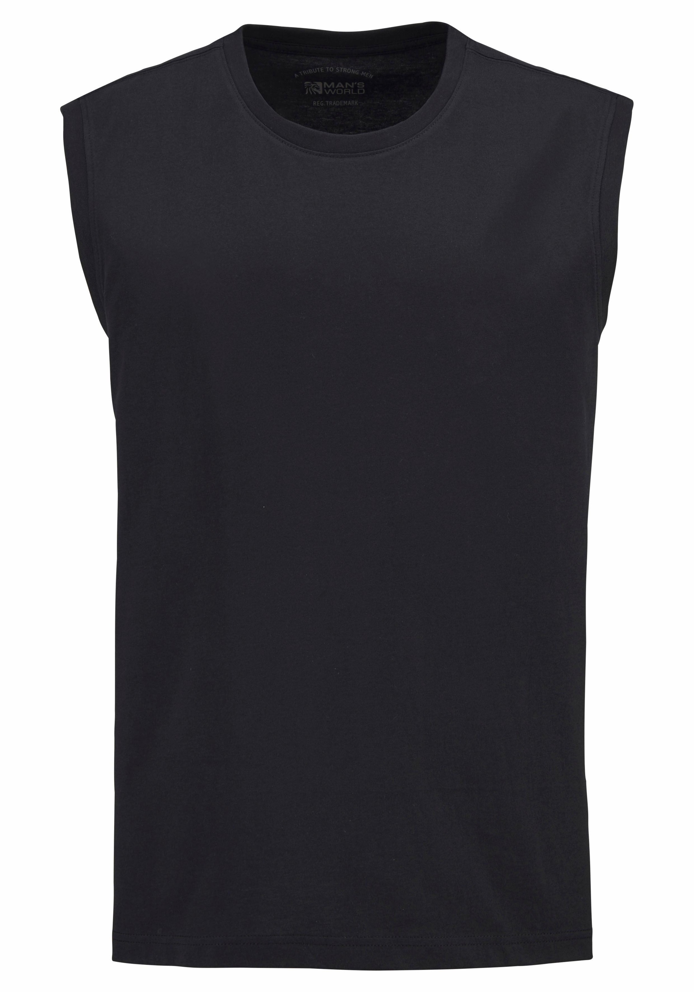 Man's World Muscleshirt, (Packung, 3 tlg., 3er-Pack), ärmellos, Basic-Stil, unifarben, Rundhalsausschnitt