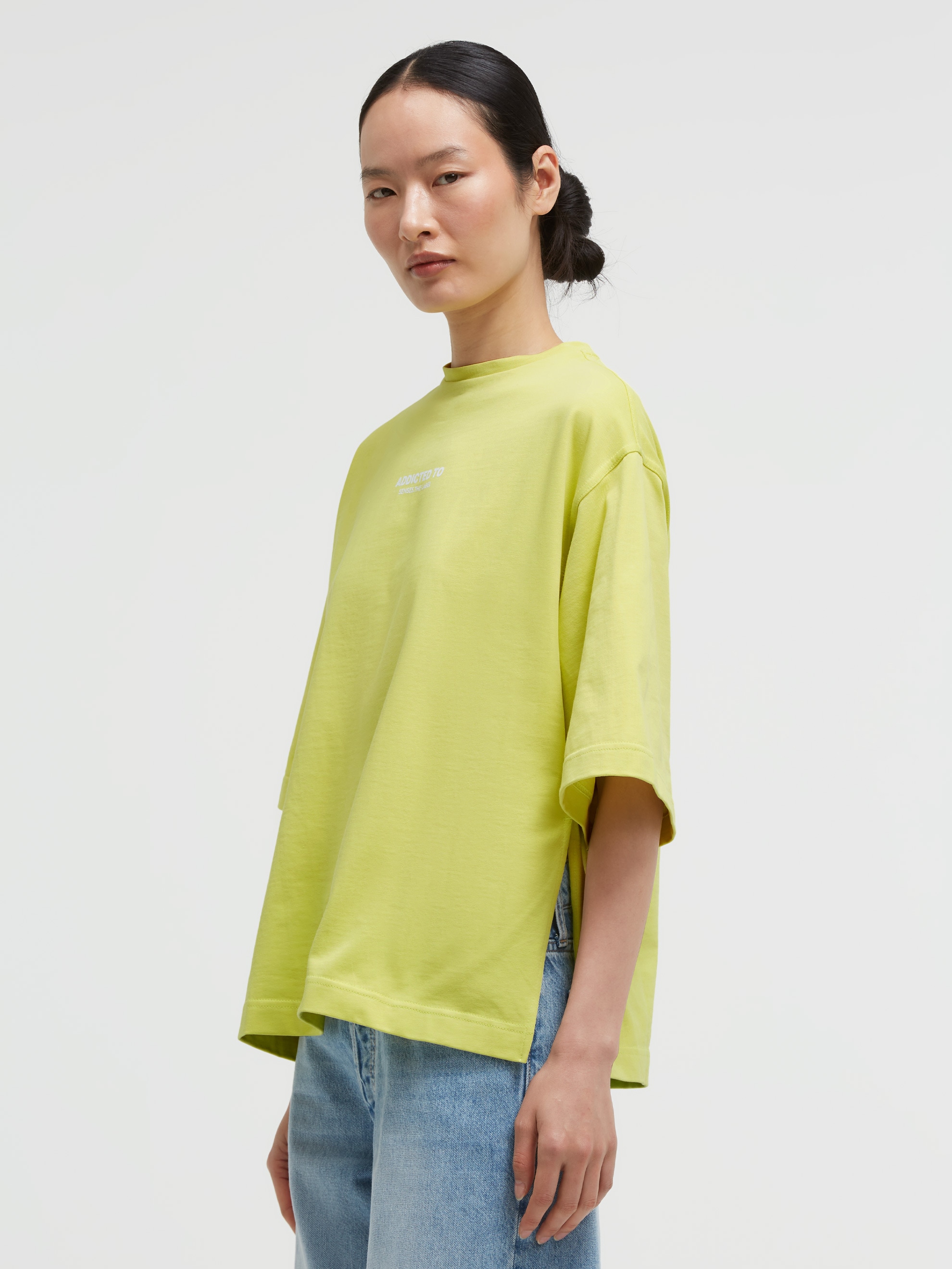 SENSES.THE LABEL Rundhalsshirt mit Seitenschlitze