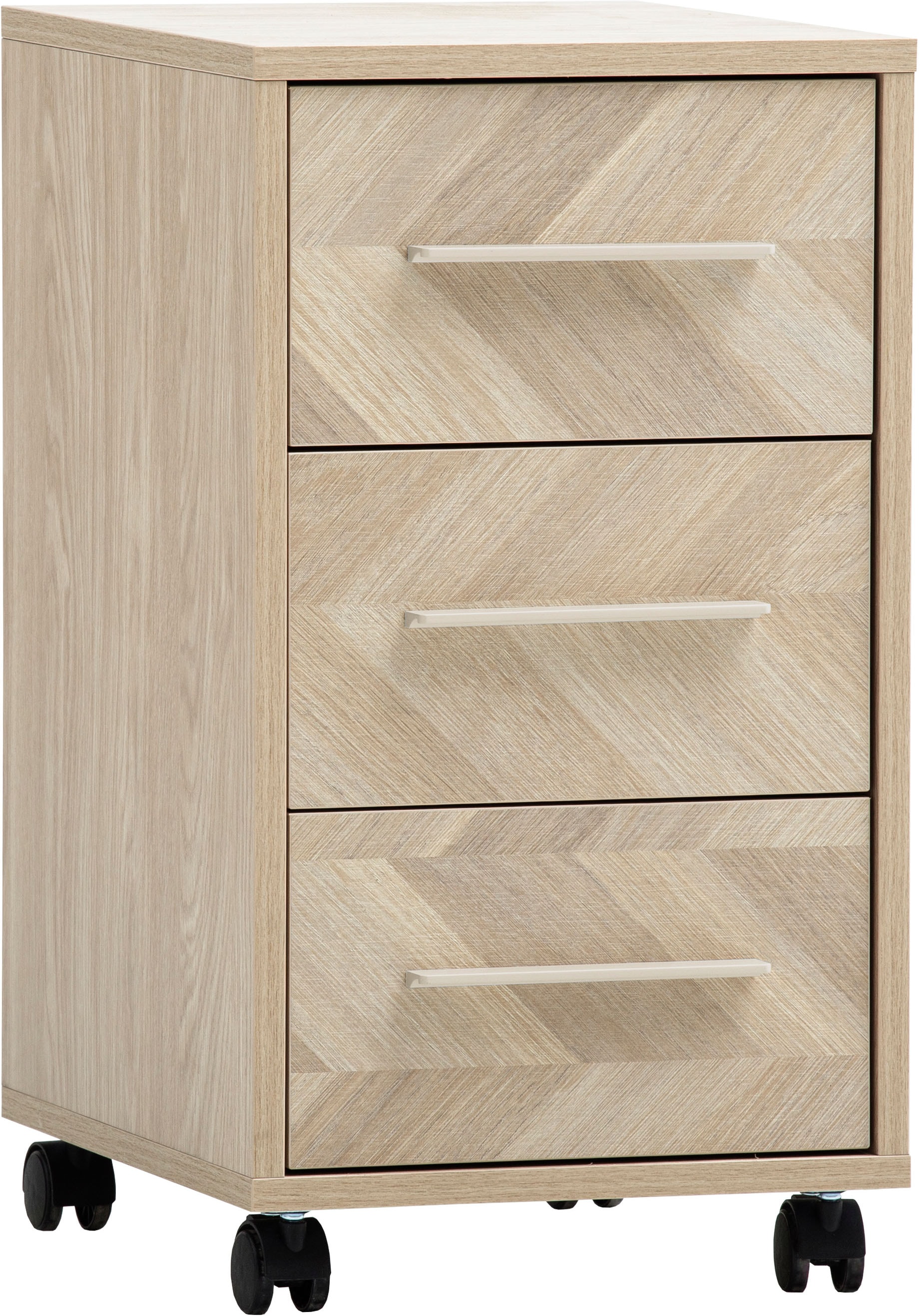 Schildmeyer "AREZZO, 3 Schubkästen, fühlbare Holzstruktur, MADE IN GERMANY" 1 Stk. tlg. Schubkastenfronten in Fischgräten Dekor, Made in Germany