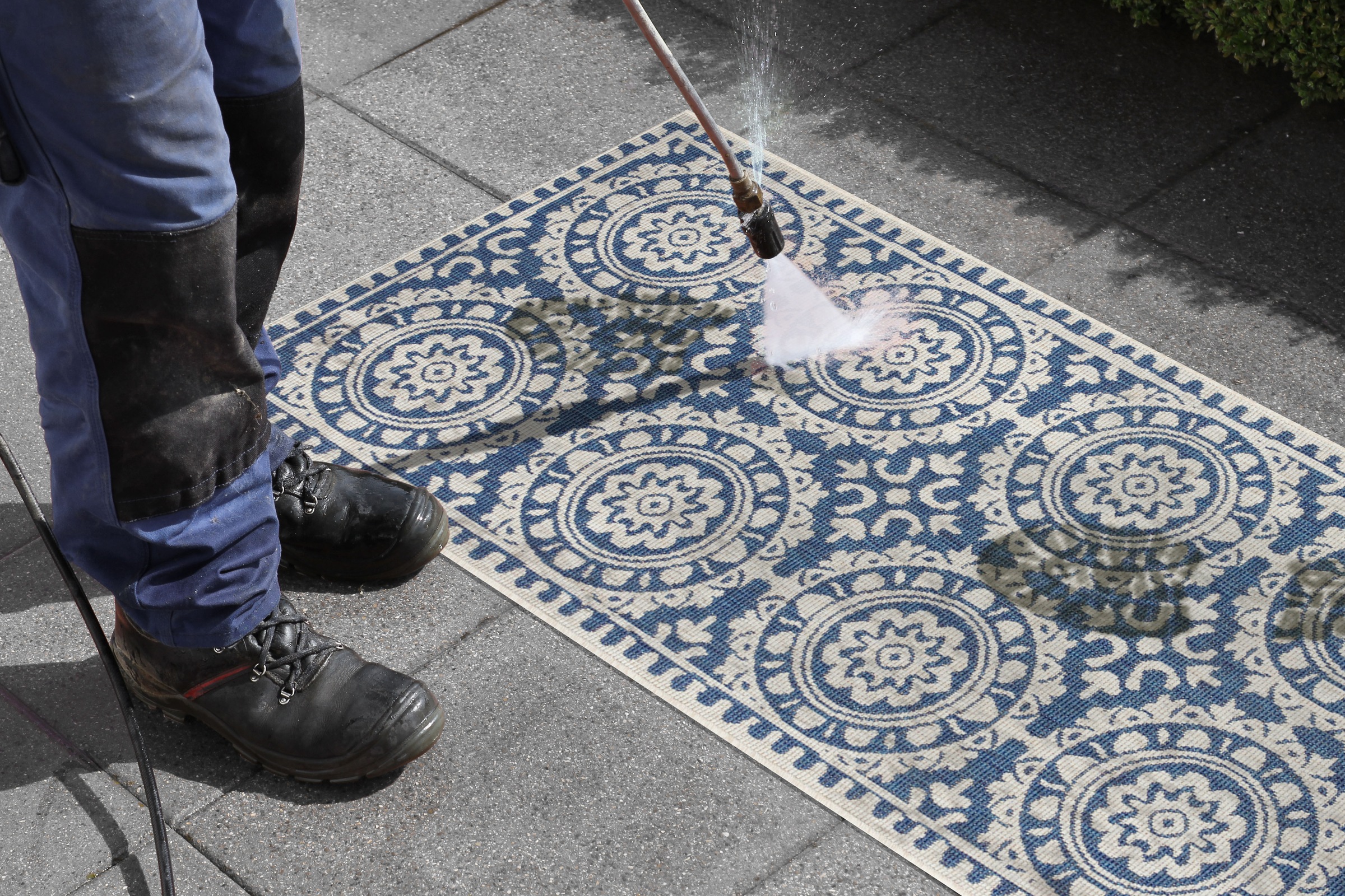 NORTHRUGS Läufer »Jardin«, rechteckig, 5 mm Höhe, Wendeteppich, In-& Outdoor, Vintage, Balkon, Garten, Wohnzimmer, Flur