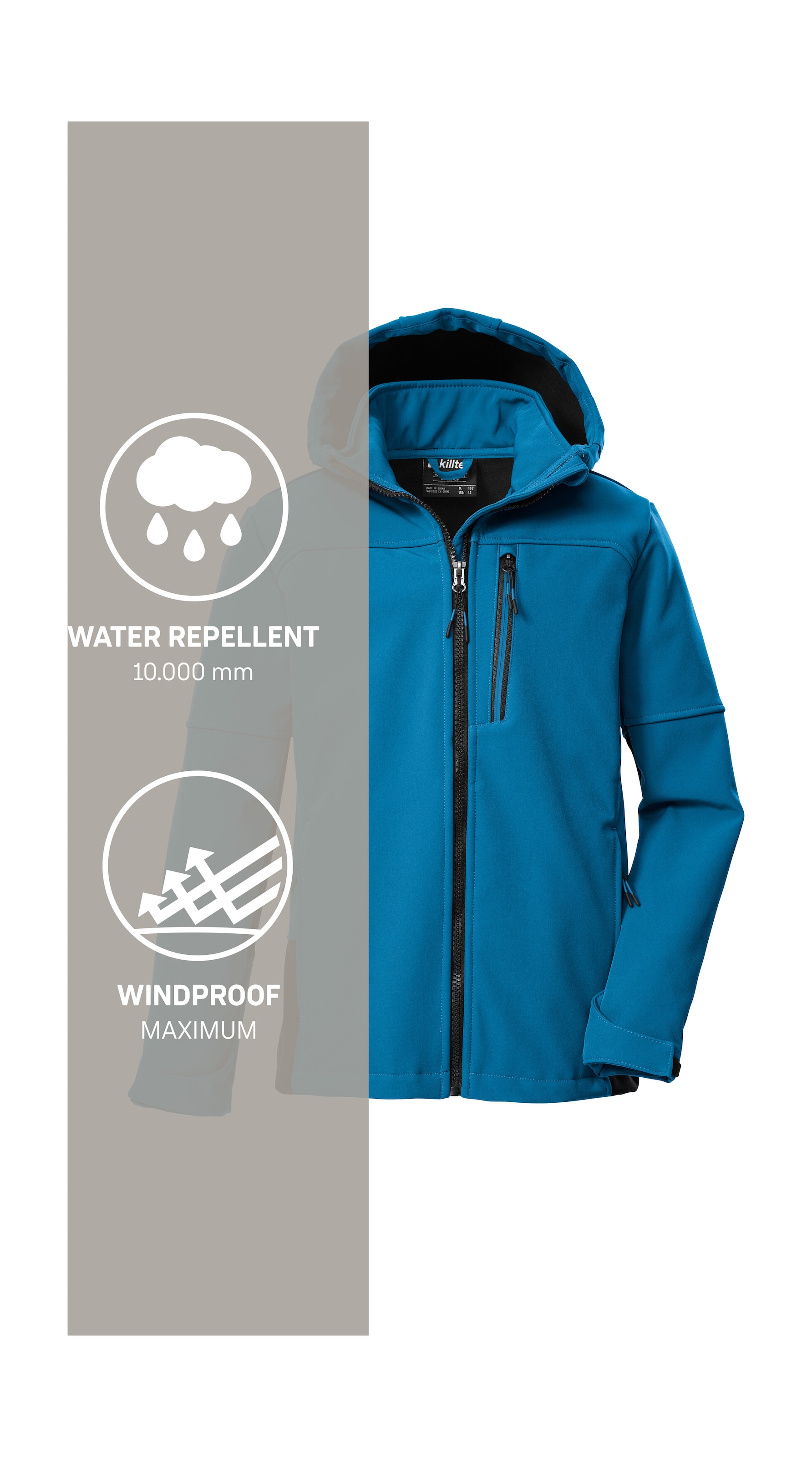 Killtec Softshelljacke »KOW 226 BYS SFTSHLL JCKT«, Wind- und wasserabweisende Kinder-Softshelljacke, Fleece, Reflektoren
