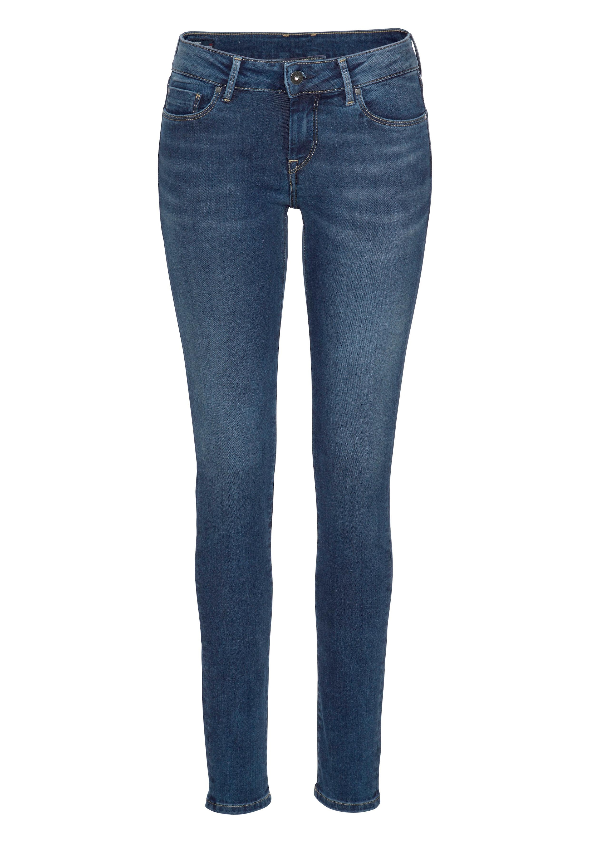 mit Black Bund Stretch-Anteil Skinny-fit-Jeans Pepe 1-Knopf und »SOHO«, im 5-Pocket-Stil BAUR | Friday Jeans