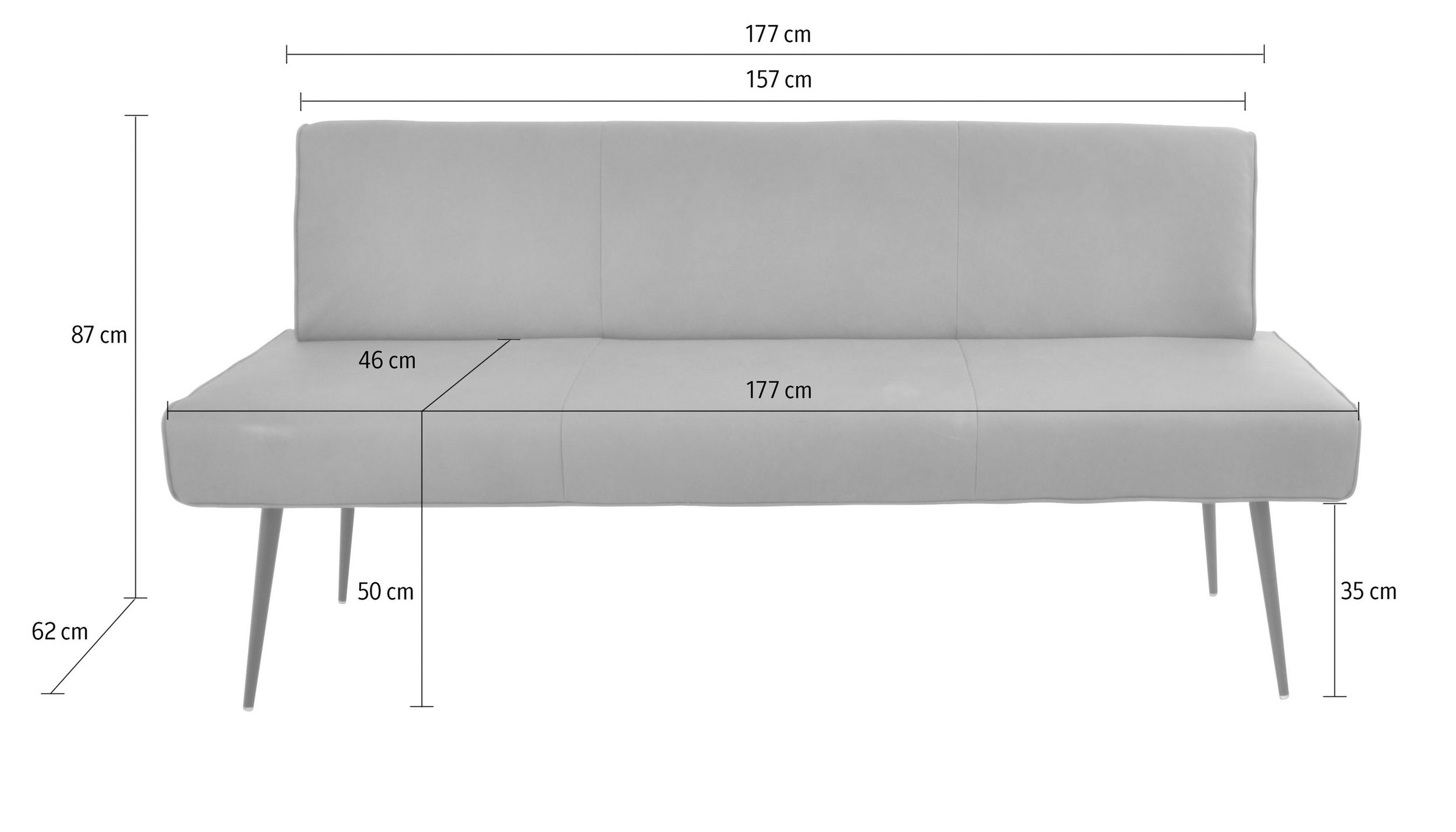 K+W Komfort & Wohnen Essgruppe »Giacomo I«, (6 tlg., Polsterbank, 2 Stühle und 2 Armlehnenstühle), 2 Stühle und Bank, 2 Armlehnenstühle Stoff 775, Tisch 160 oder 180 cm