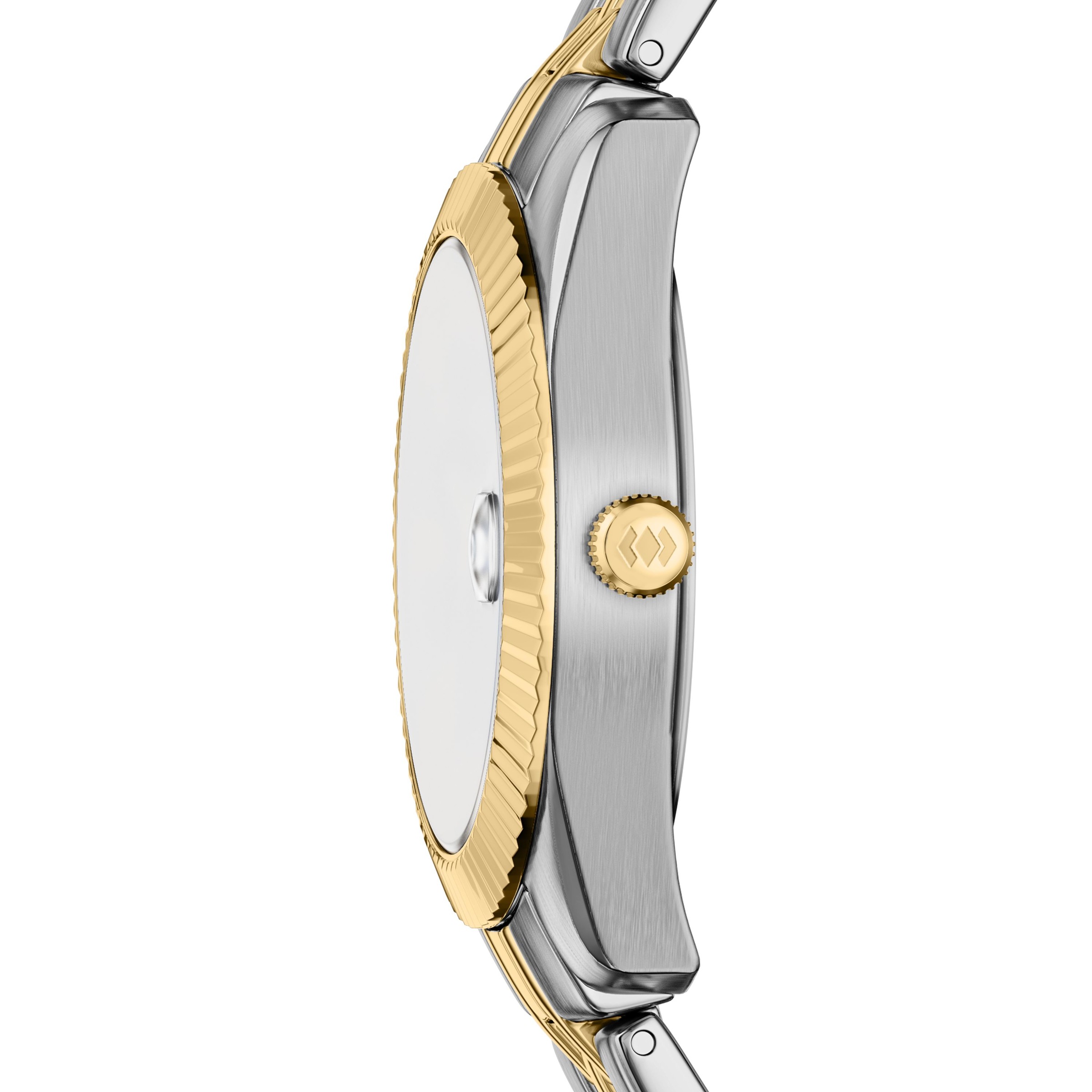 Fossil Quarzuhr »Scarlette« Armbanduhr, Damenuhr, Edelstahlarmband, analog, Tag, Glassteine