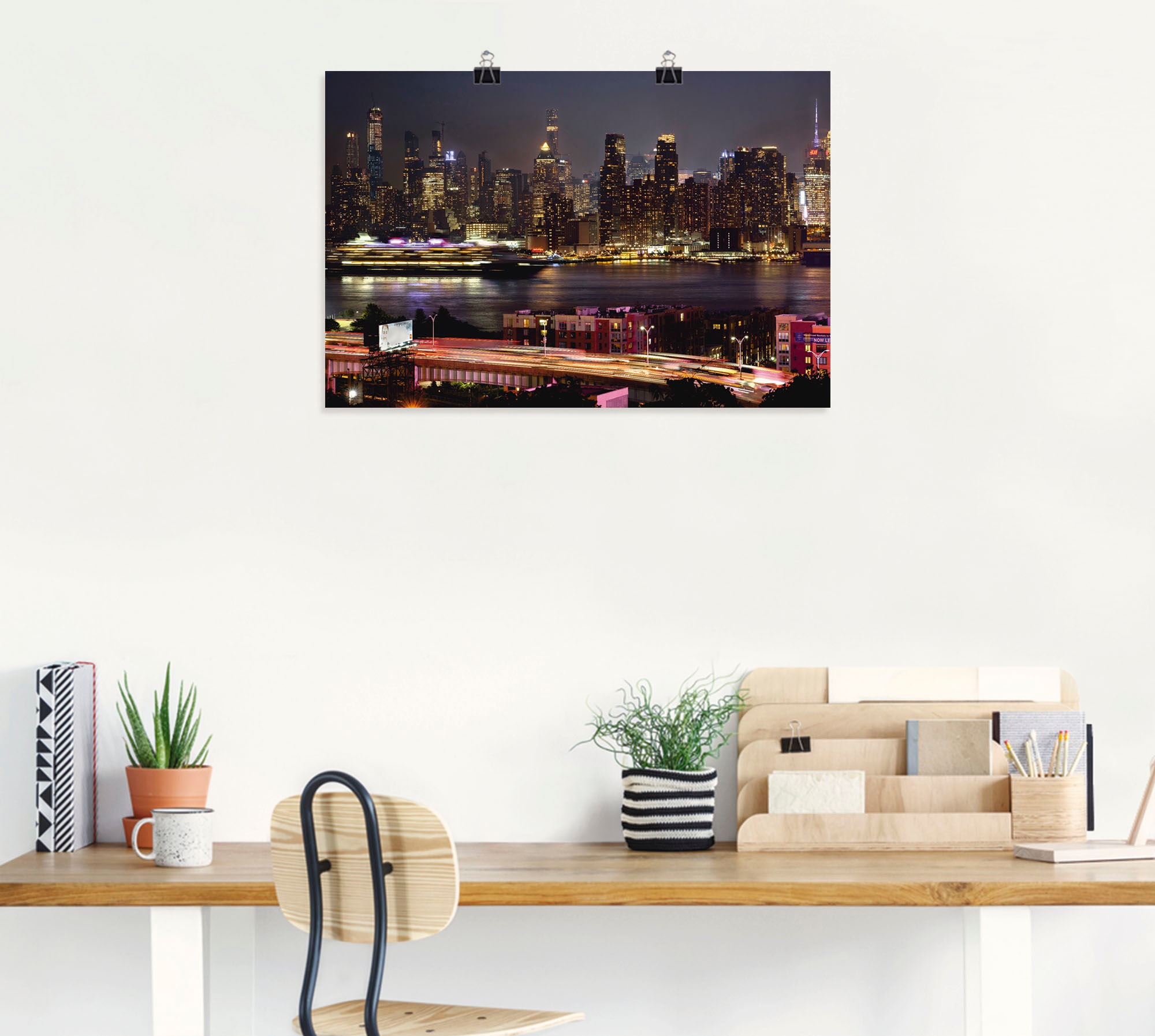 Artland Poster »New York Skyline II«, Amerika, (1 St.), als Alubild, Leinwandbild, Wandaufkleber oder Poster in versch. Größen