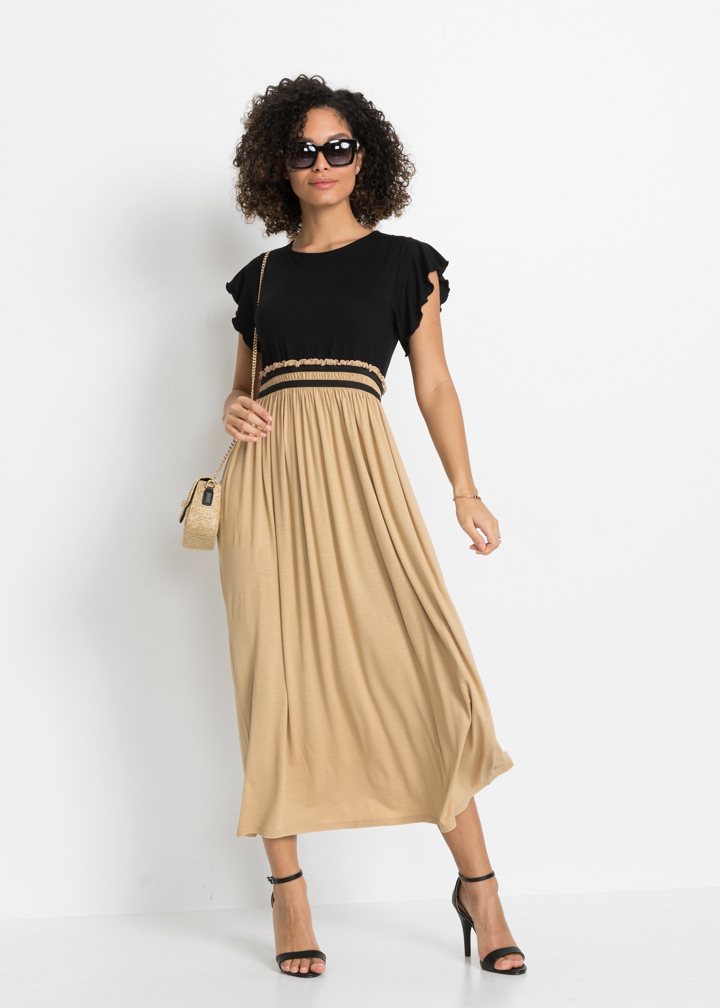 bonprix Jerseykleid 1 tlg. für Frühling und Sommer, aus Viskose und Elasthan, mit kurzem Arm