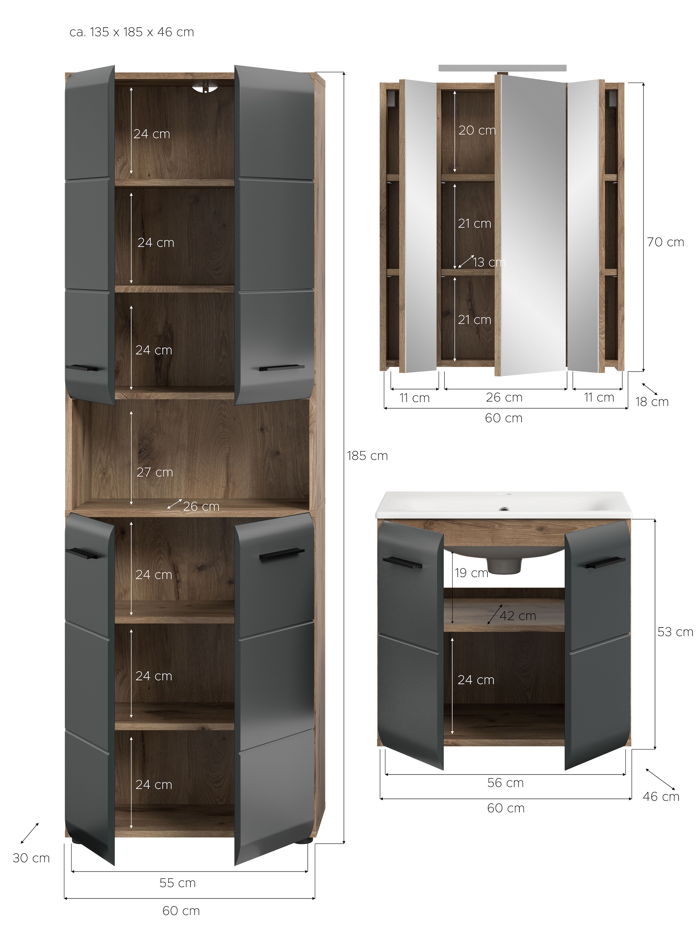 INOSIGN Badezimmer-Set Set, 5 Stk. tlg.