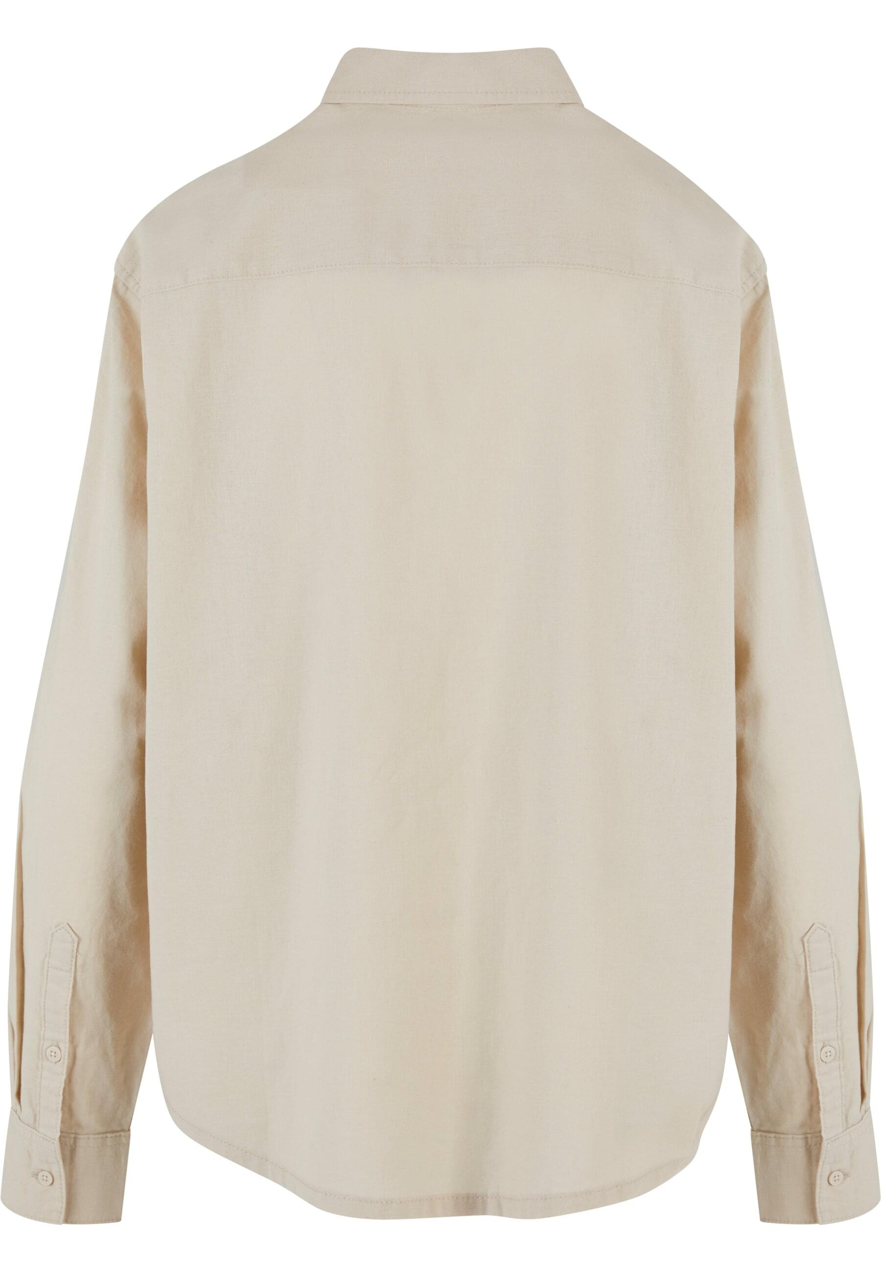 URBAN CLASSICS Langarmhemd "Urban Classics Damen Ladies Linen Mixed Oversiz günstig online kaufen