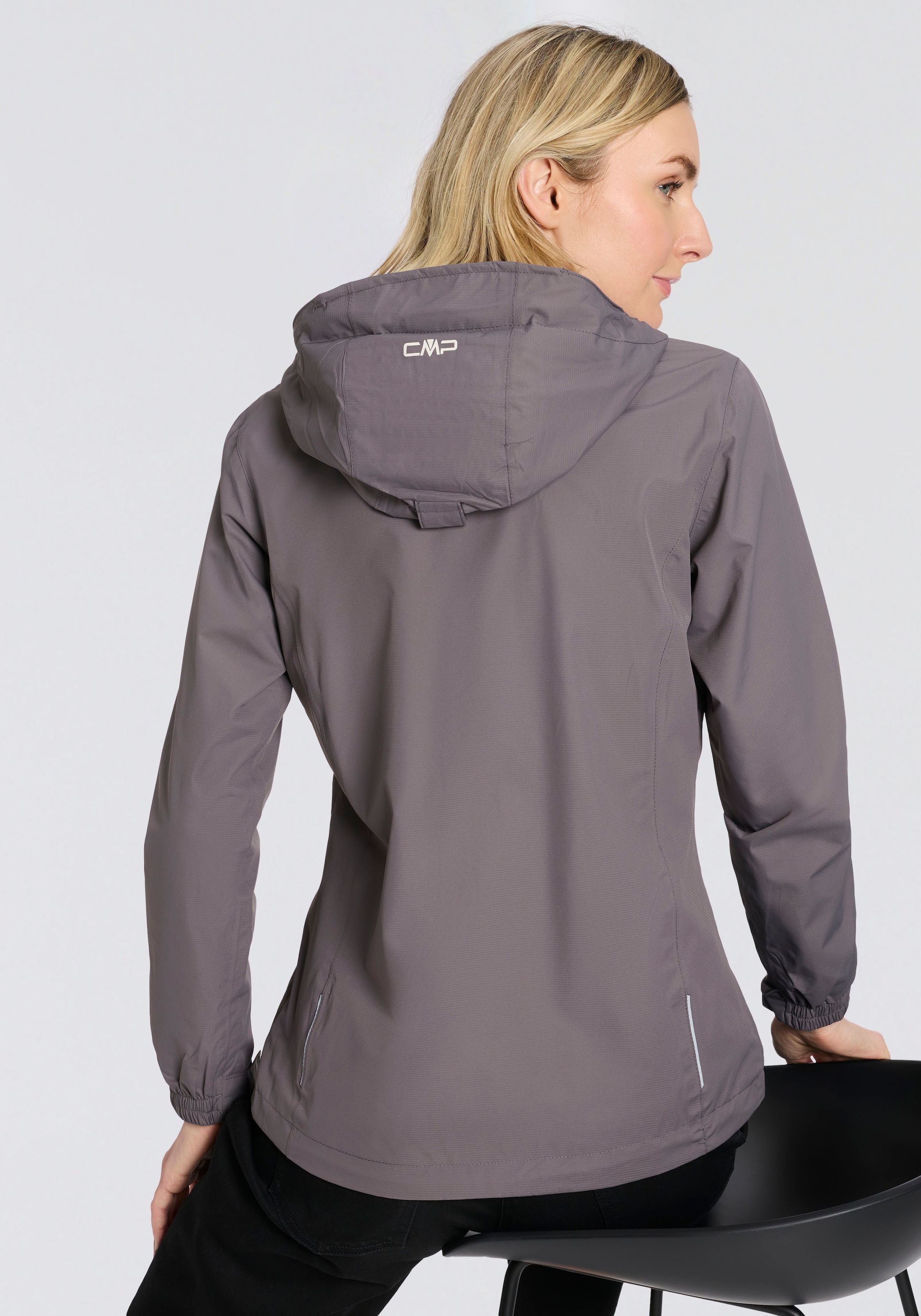 CMP Regenjacke »WOMAN JACKET FIXED HOOD« mit Kapuze mit Kapuze, wasserdicht, winddicht, atmungsaktiv, schnell trocknend