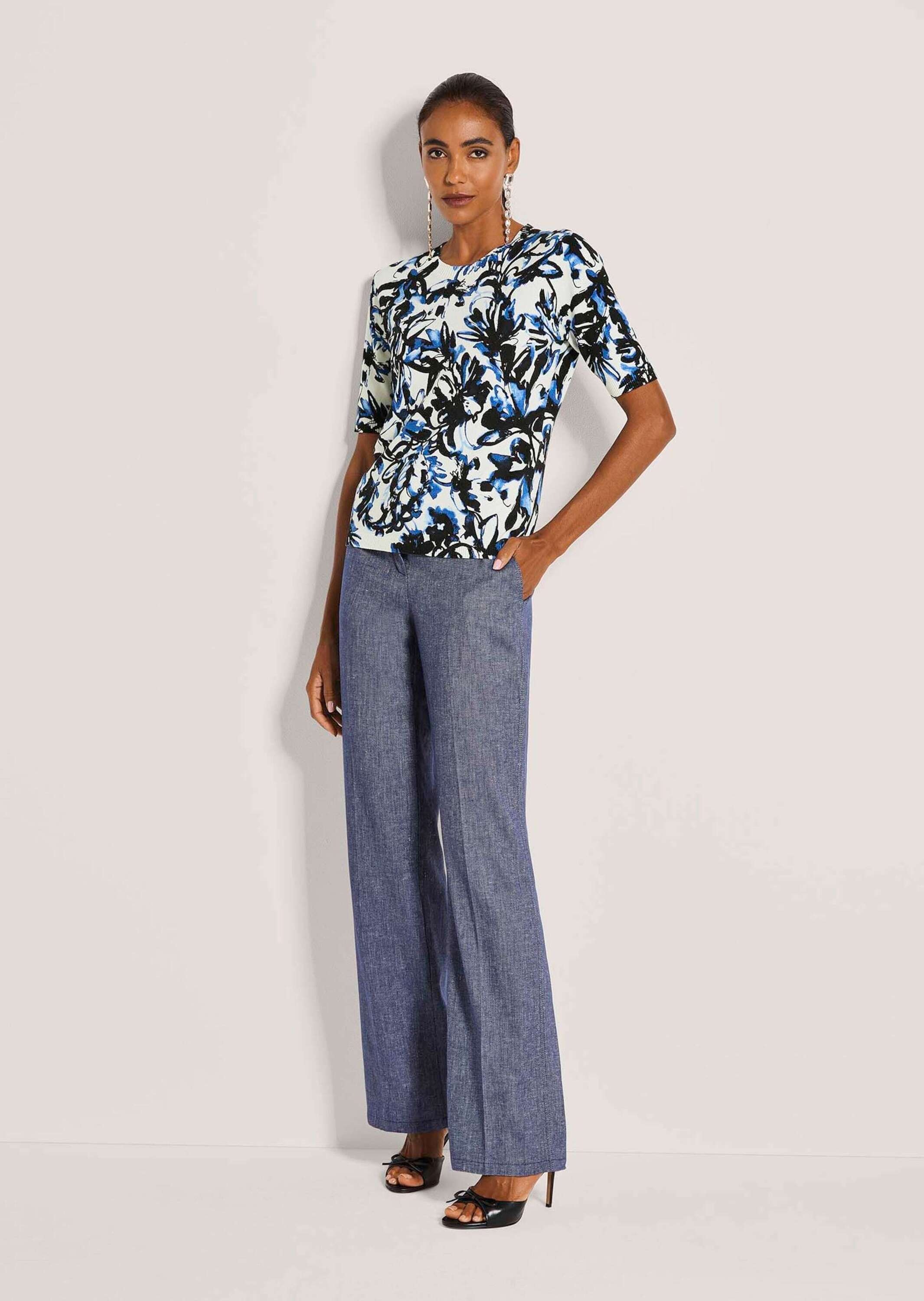 MADELEINE Longpullover "Strickpullover Glattstrickpullover mit Unikat-Print günstig online kaufen