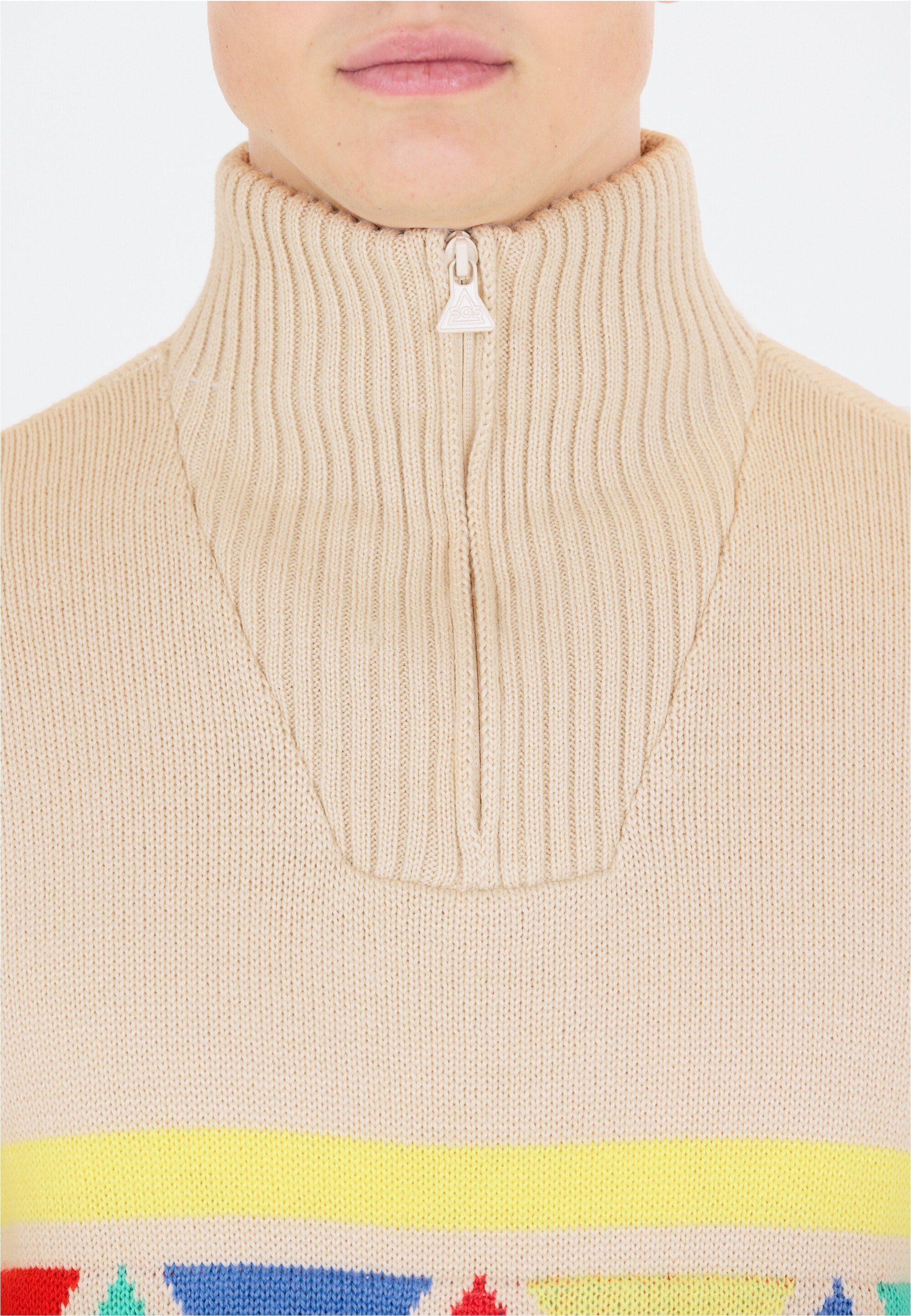SOS Strickpullover »The Windbreaker«, im kultigen Strick-Look mit Merinowolle