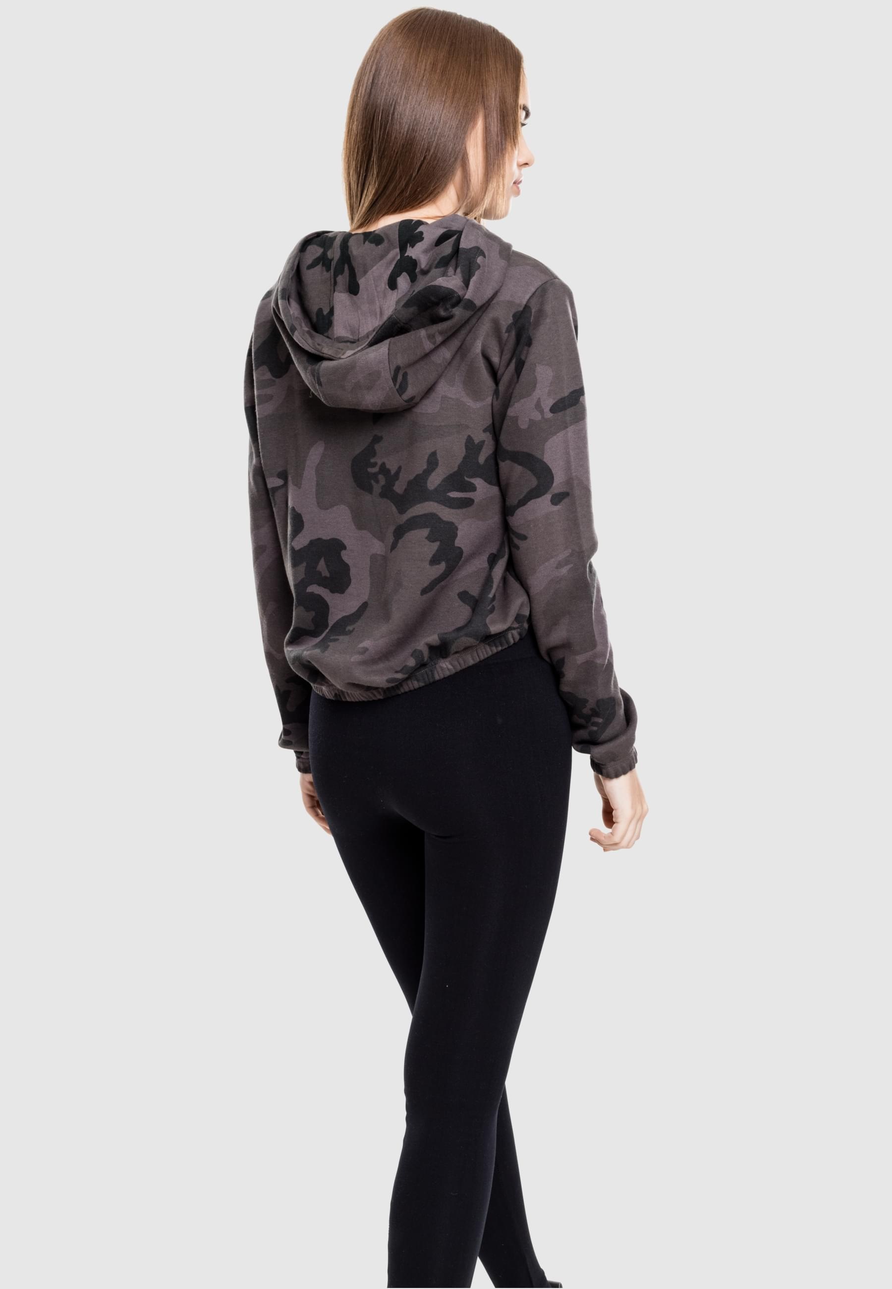 URBAN CLASSICS Rundhalspullover »Urban Classics Damen Ladies Camo Cropped Hoody«, (1 tlg.)