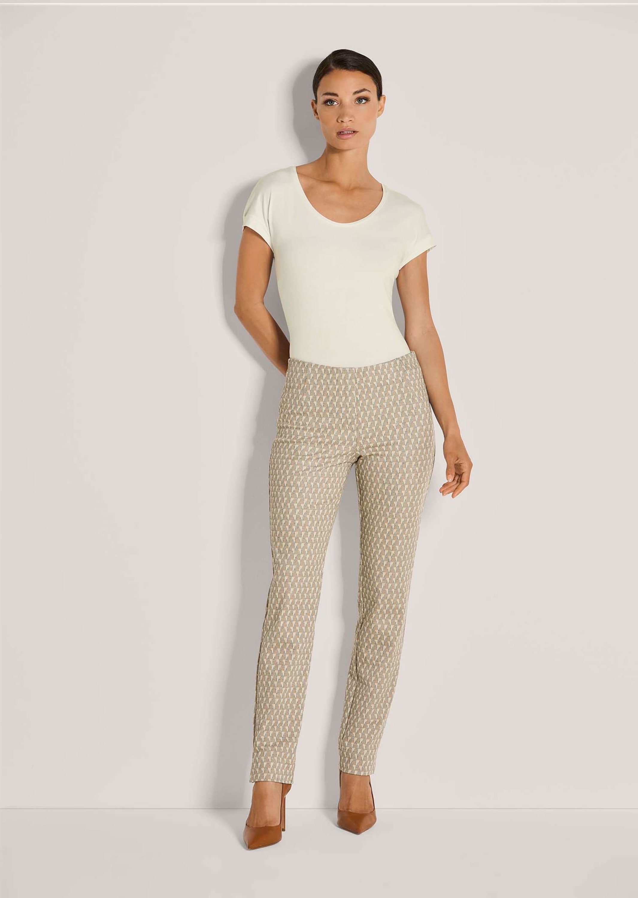 MADELEINE Schlupfhose »Stoffhose Schmale Jacquardhose mit Muster«