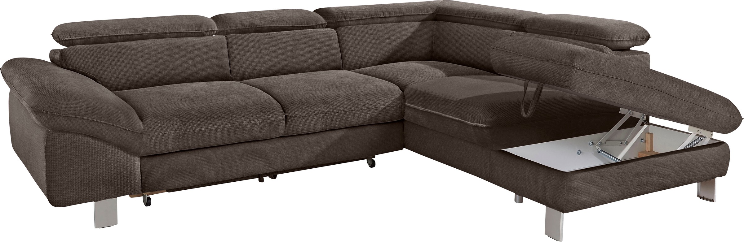 COTTA Polstergarnitur »Driver L-Form«, (Set, 2 tlg.), Set bestehend aus: Ecksofa mit Kopfteilverstellung & Hocker