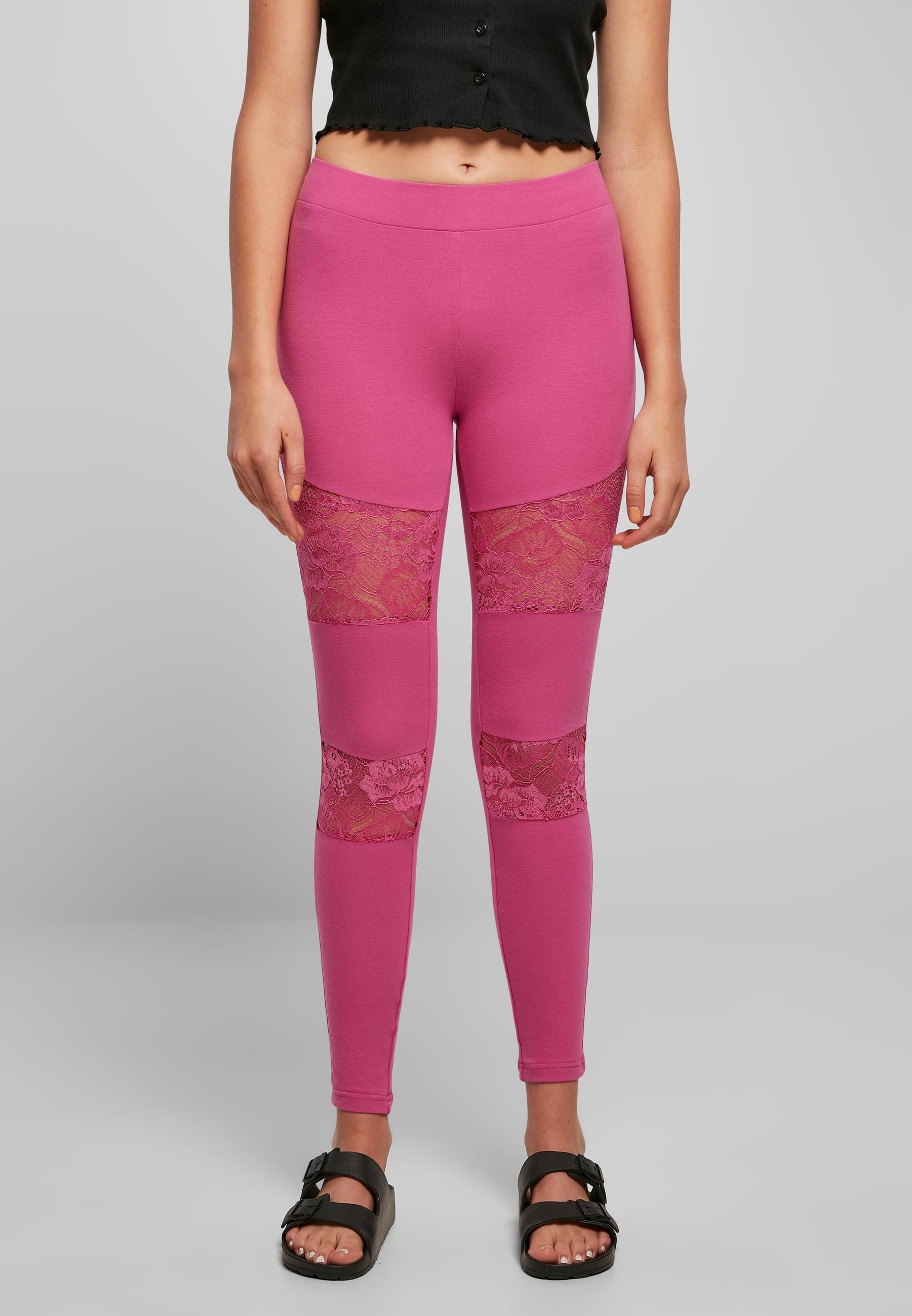 URBAN CLASSICS Leggings »Urban Classics Damen Ladies Laces Inset Leggings«, (1 tlg.)
