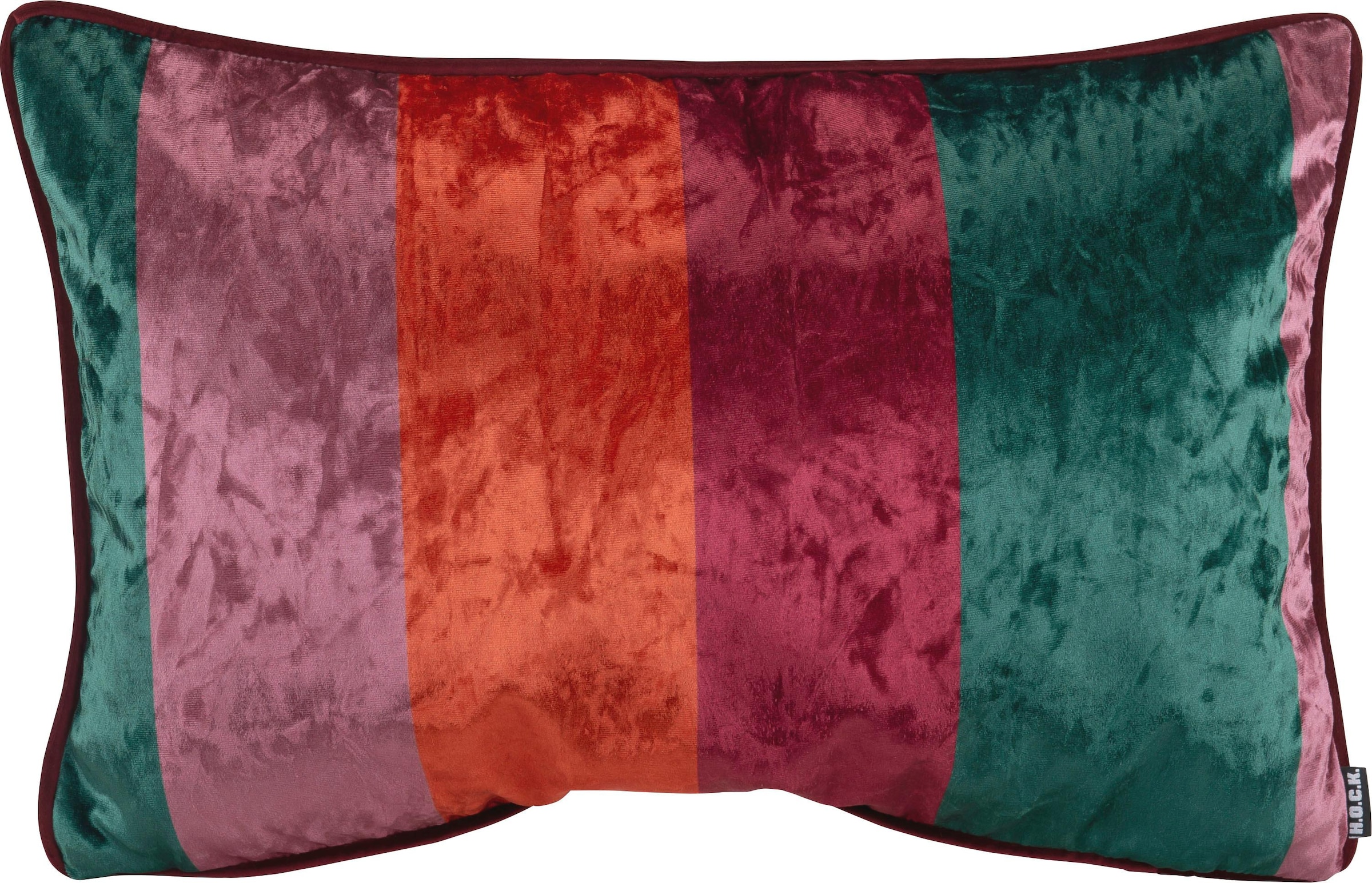 H.O.C.K. Dekokissen "Porono Ice Velvet" mit bunten Streifen, Wendekissenhül günstig online kaufen