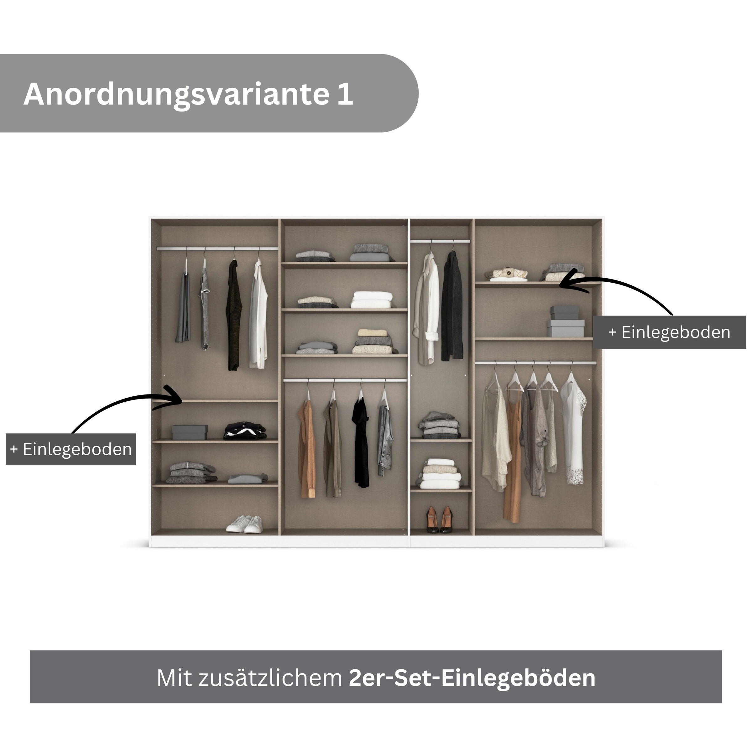 rauch Drehtürenschrank »Kleiderschrank Kleiderschränke Schrank Garderobe AGORDO mit Glasfront«, (in zwei Griff-Farben), durchdachte Innenausstattung, in 6 Breiten und 2 Höhen MADE IN GERMANY
