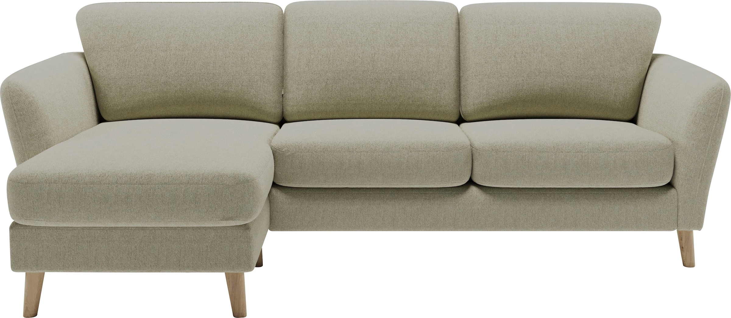 Home affaire Ecksofa »MARSEILLE (242/152cm),L-Form, Rec. rechts/links«, Massivholzbeine Eiche, Landhausstil, Wellenunterfederung