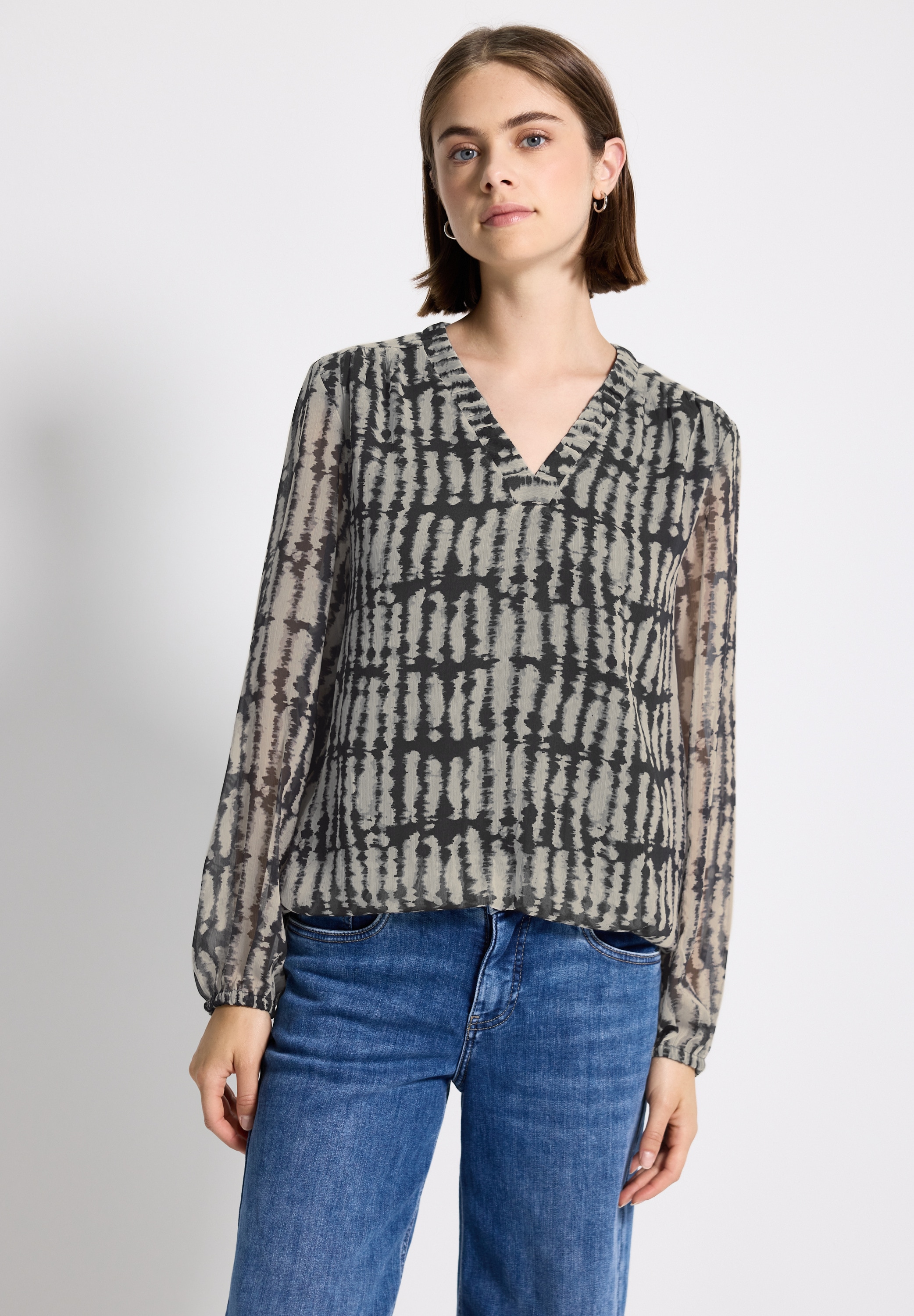 STREET ONE STUDIO Chiffonbluse, mit grafischem Muster günstig online kaufen