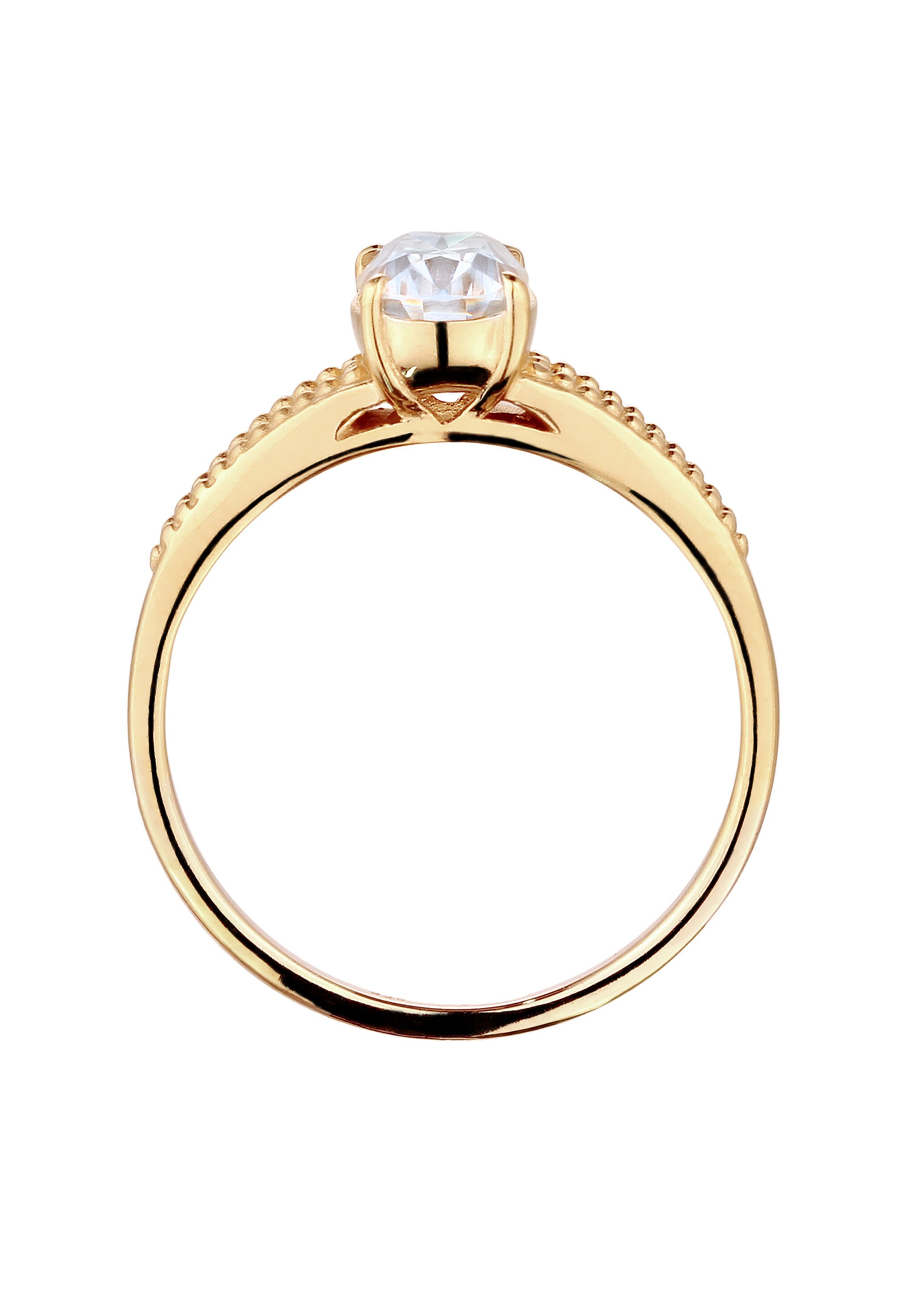 Elli Premium Silberring »Ring Verlobungsring Moissanit Weiß 375 Gelbgold«