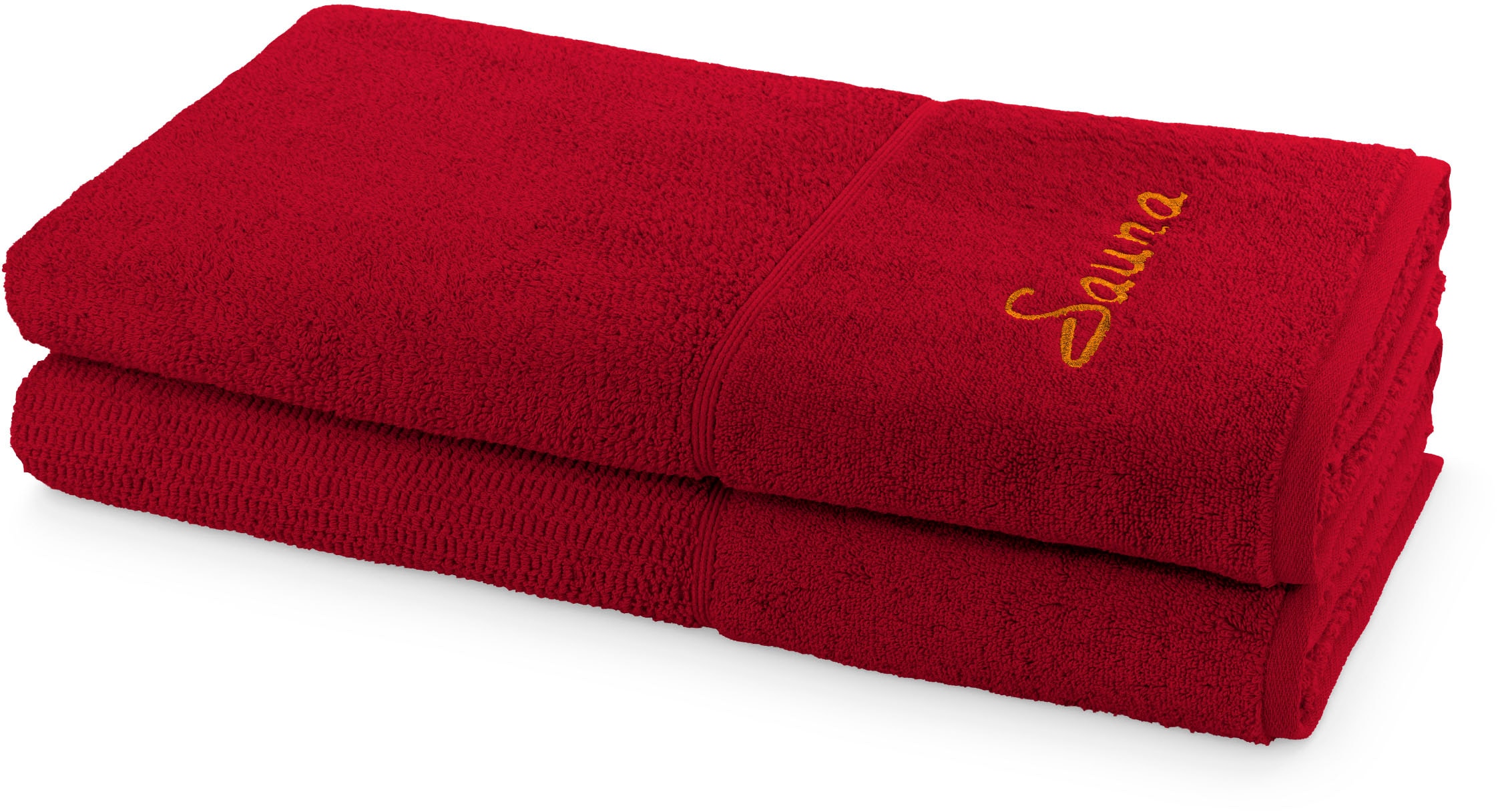 Saunatuch, B:80cm L:200cm, rot, MÖVE FOR FROTTANA, Walkfrottier, Obermaterial: 100% Baumwolle, Handtücher