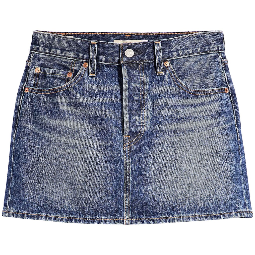 Levi's® Jeansrock »ICON SKIRT«, mit Used-Effekten und ausgefransten Kanten